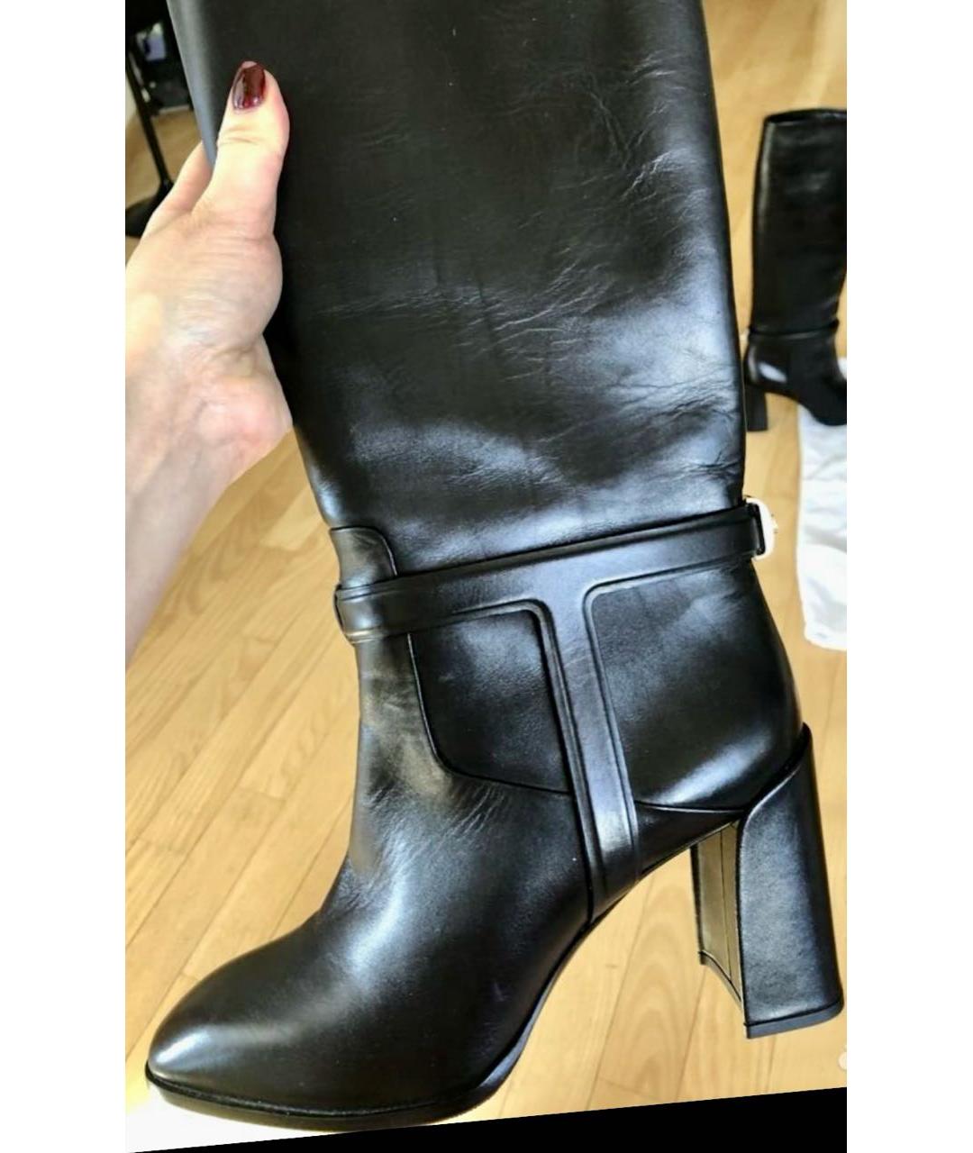 CHRISTIAN DIOR Черные кожаные сапоги, фото 4