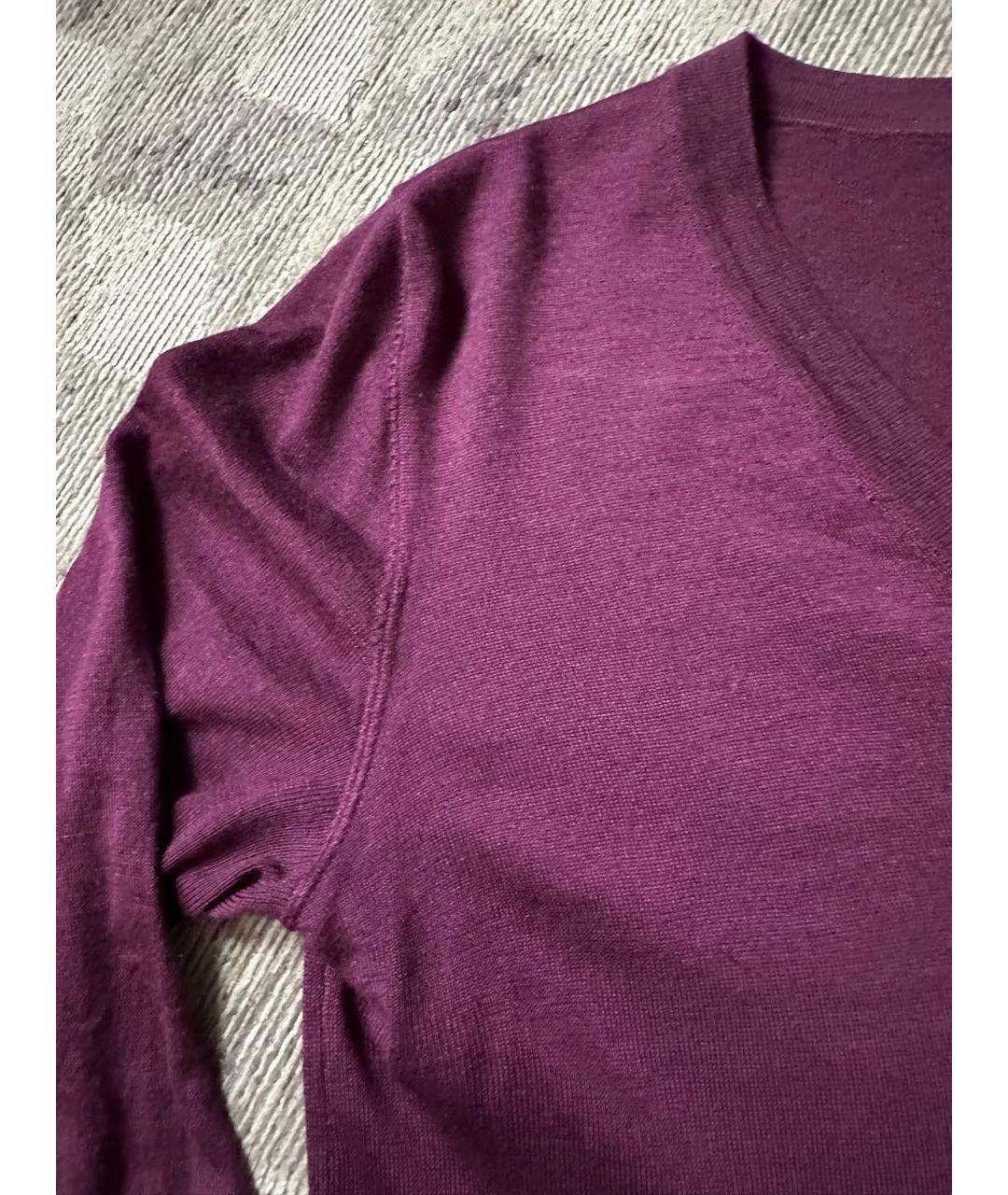 BRUNELLO CUCINELLI Бордовый шерстяной джемпер / свитер, фото 8