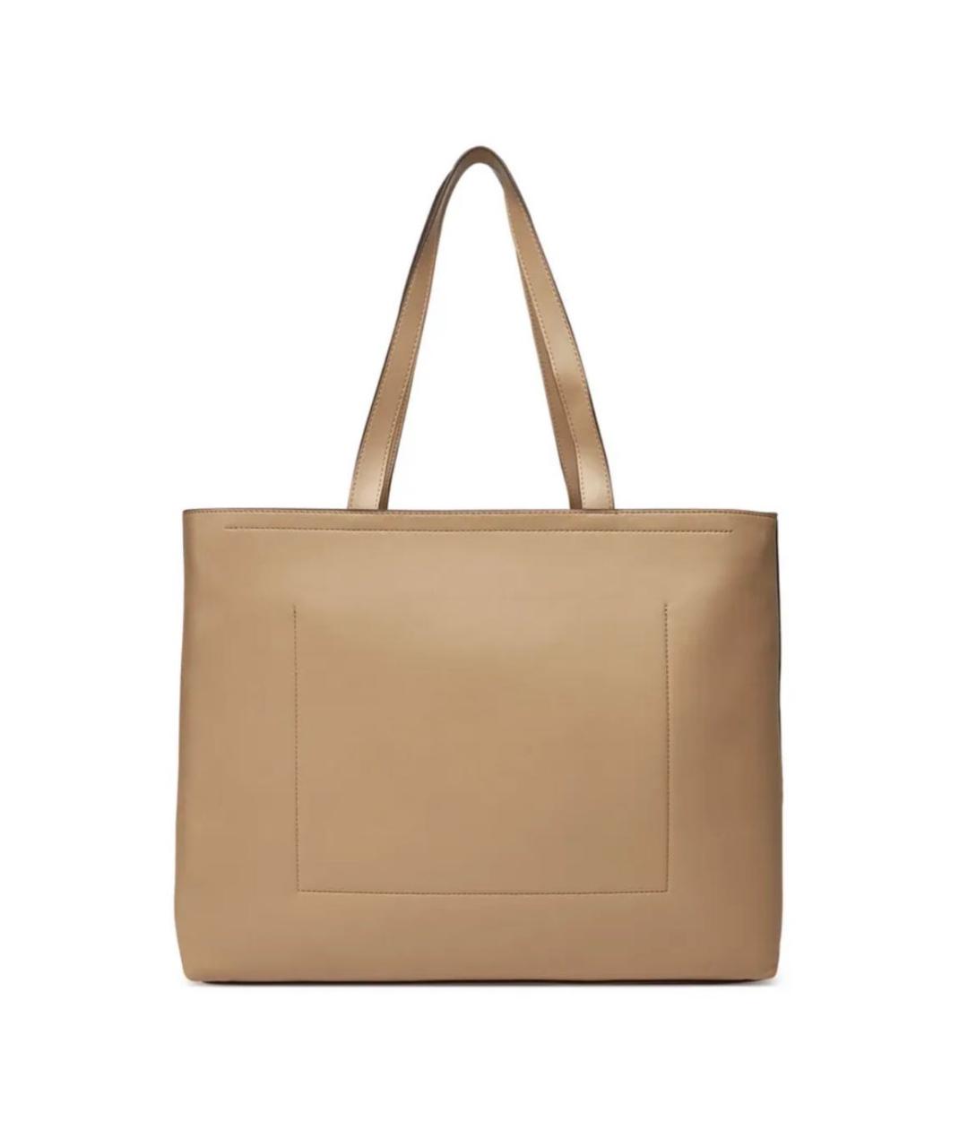 CALVIN KLEIN Коричневая сумка тоут из искусственной кожи, фото 2