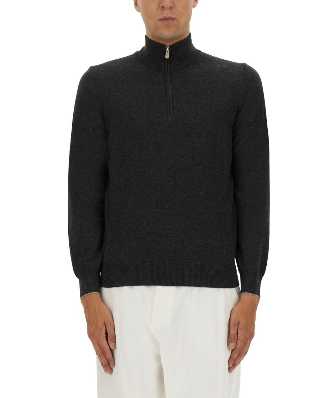 BRUNELLO CUCINELLI Серый кашемировый джемпер / свитер, фото 5
