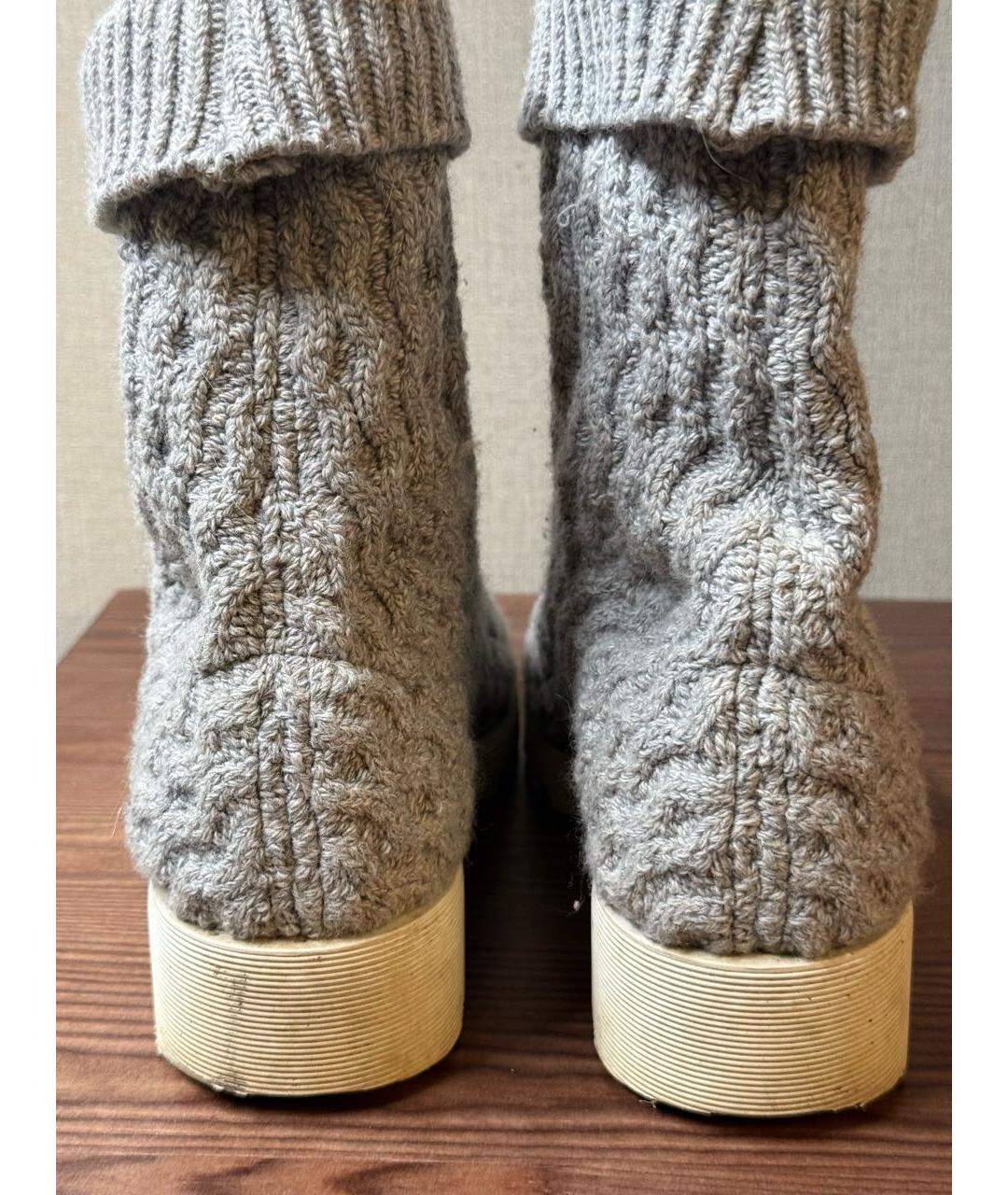 MIU MIU Серые текстильные сапоги, фото 4