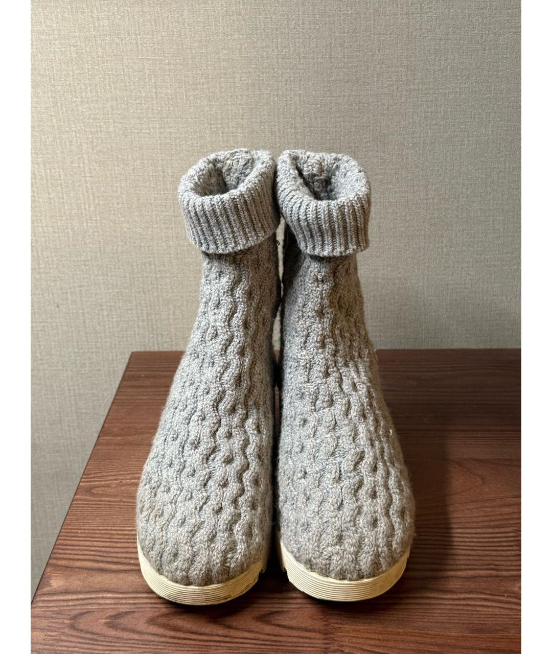 MIU MIU Серые текстильные сапоги, фото 2