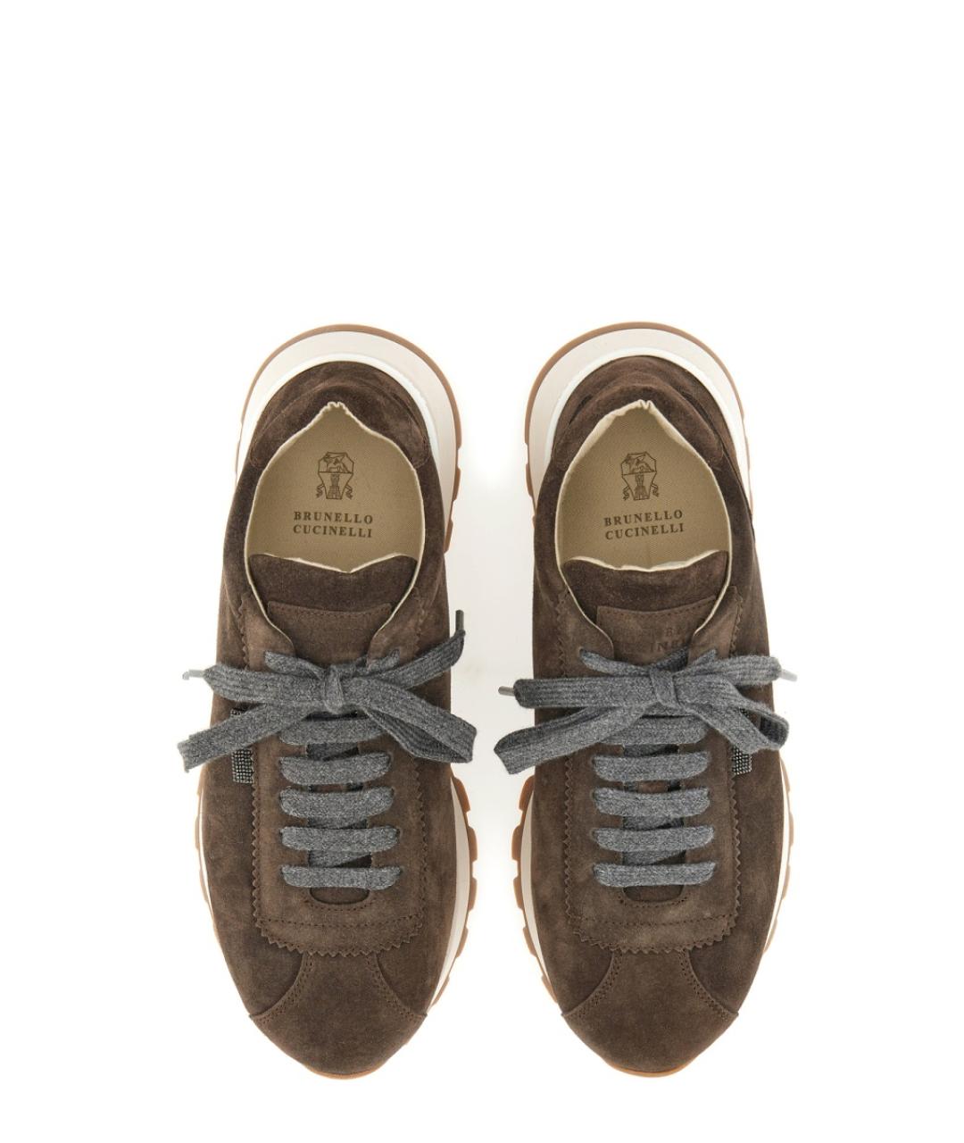 BRUNELLO CUCINELLI Коричневые замшевые кроссовки, фото 2