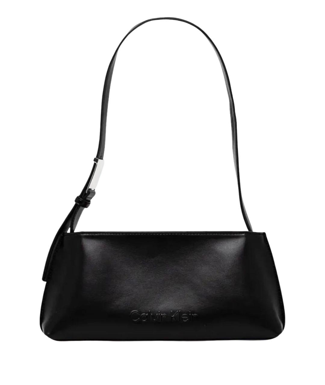 CALVIN KLEIN Черная сумка через плечо из искусственной кожи, фото 1