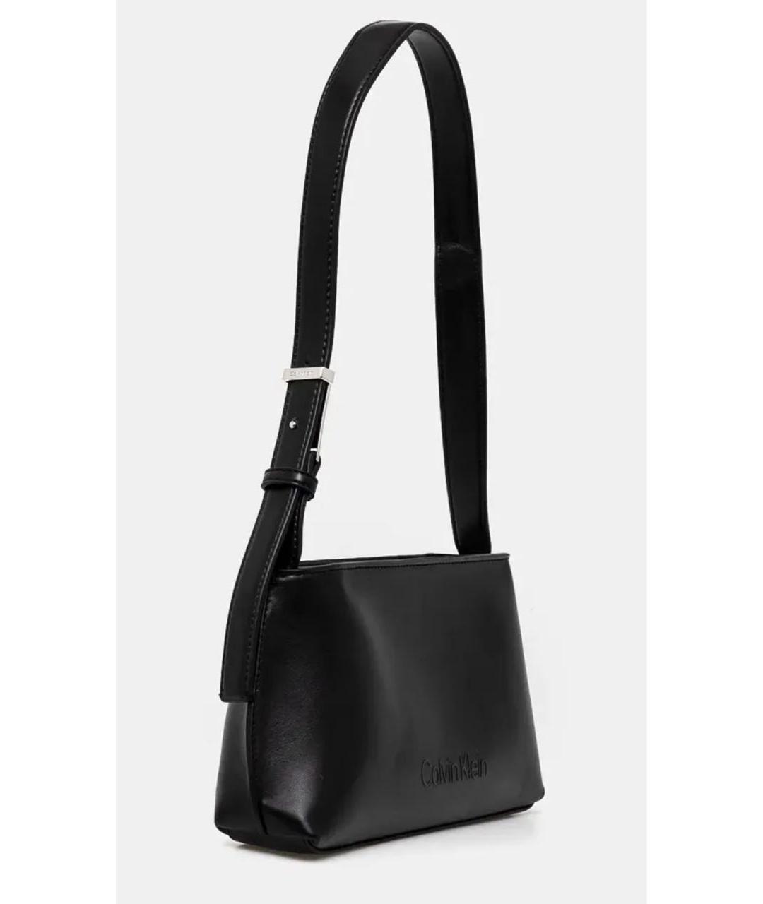 CALVIN KLEIN Черная сумка через плечо из искусственной кожи, фото 2
