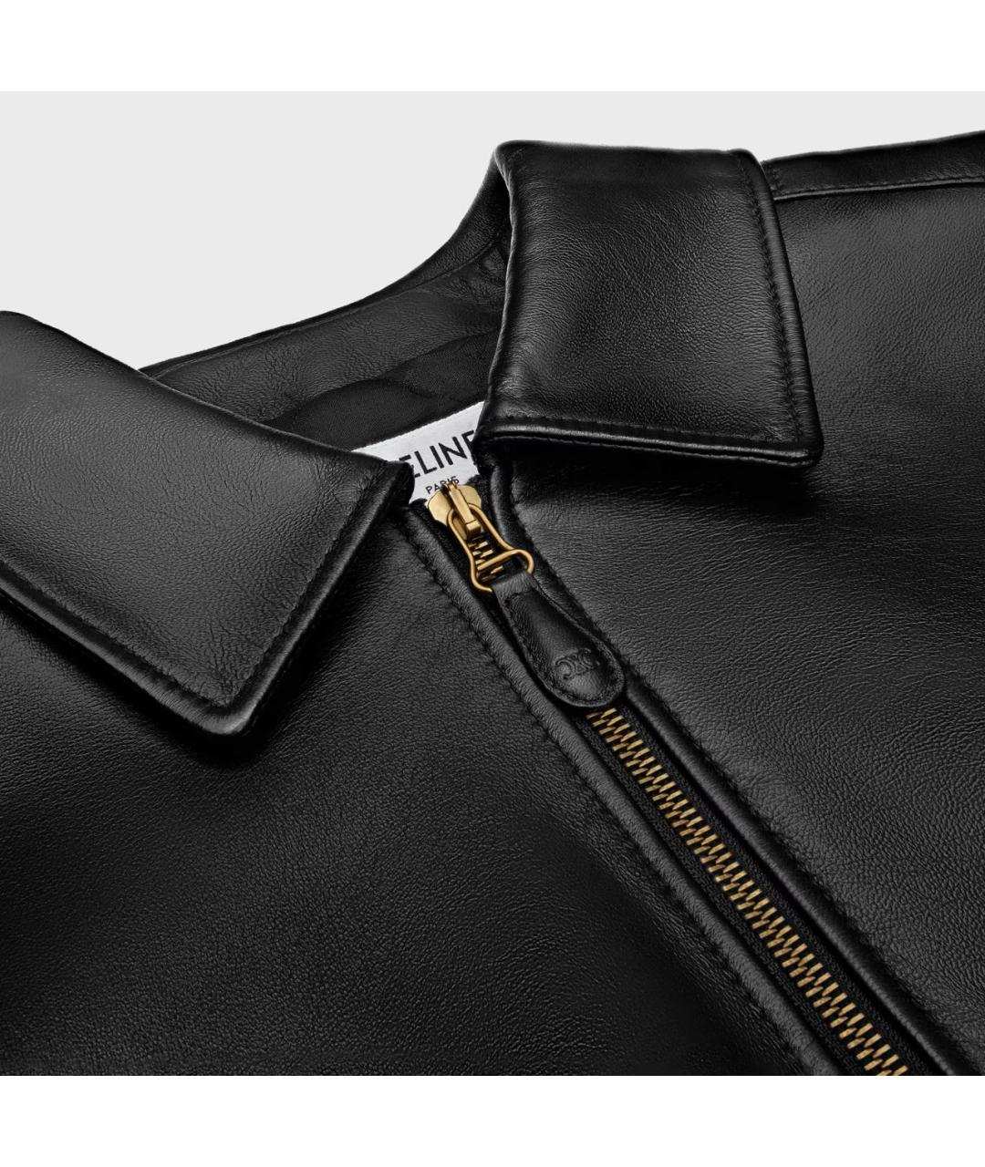 CELINE Черная кожаная куртка, фото 3