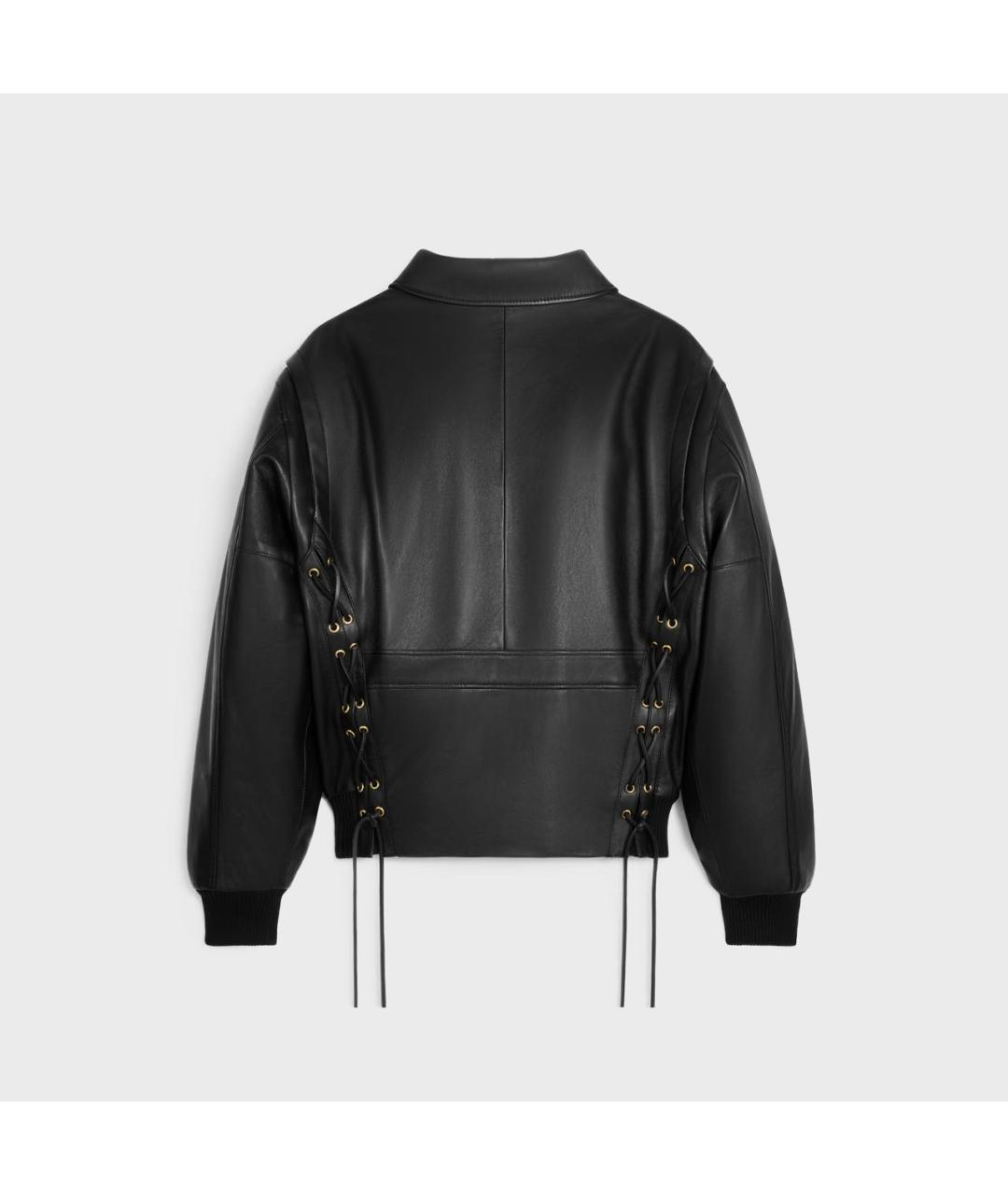 CELINE Черная кожаная куртка, фото 4