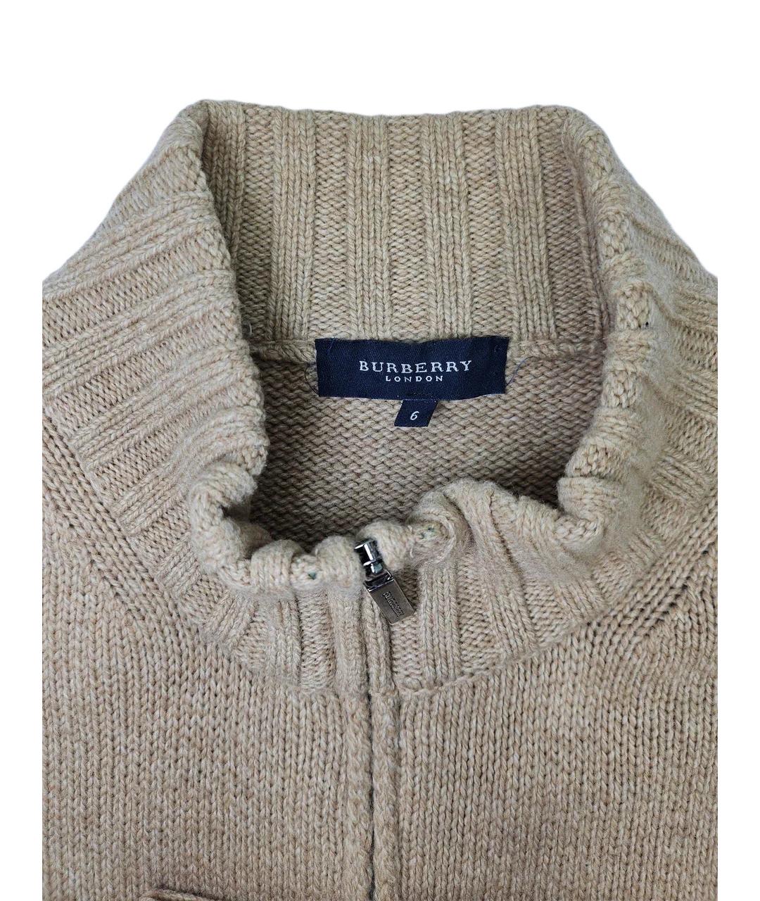 BURBERRY Бежевый шерстяной кардиган, фото 6