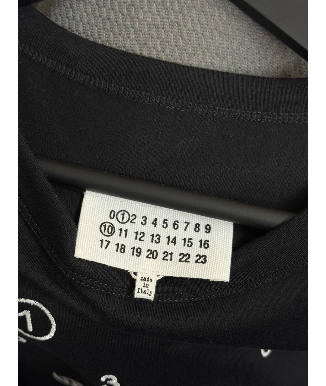 MAISON MARGIELA Черная хлопковая футболка, фото 4