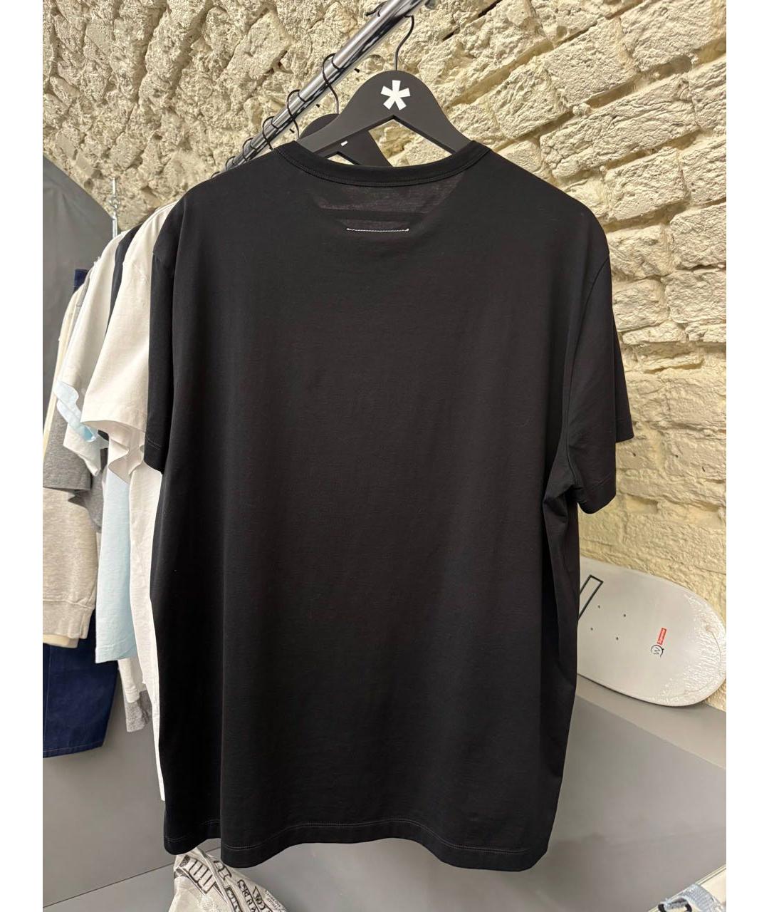 MAISON MARGIELA Черная хлопковая футболка, фото 3