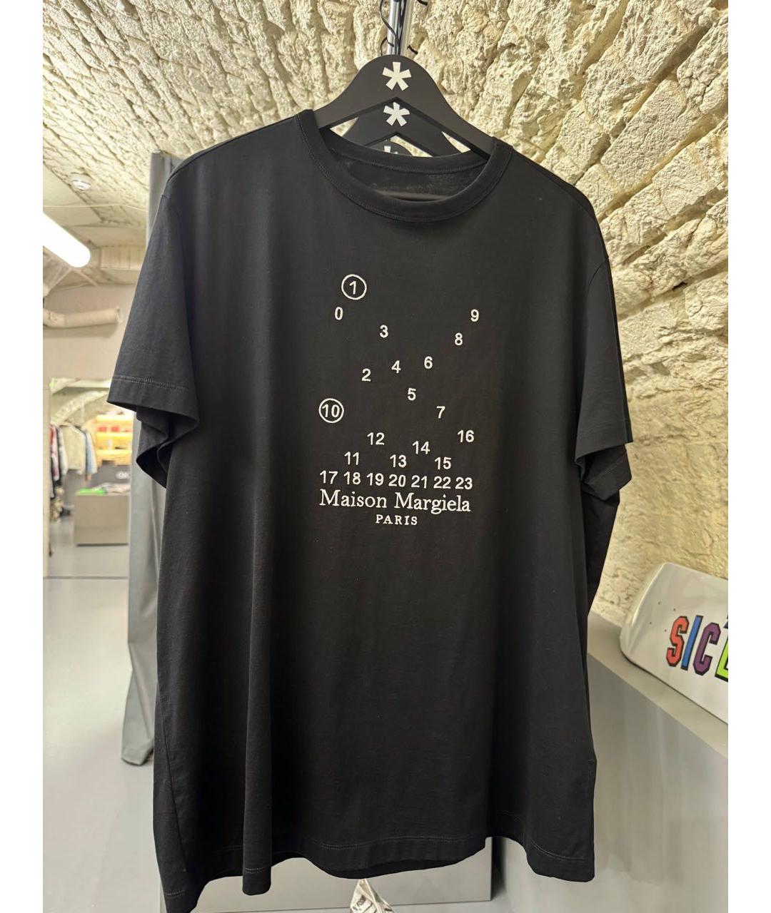 MAISON MARGIELA Черная хлопковая футболка, фото 2