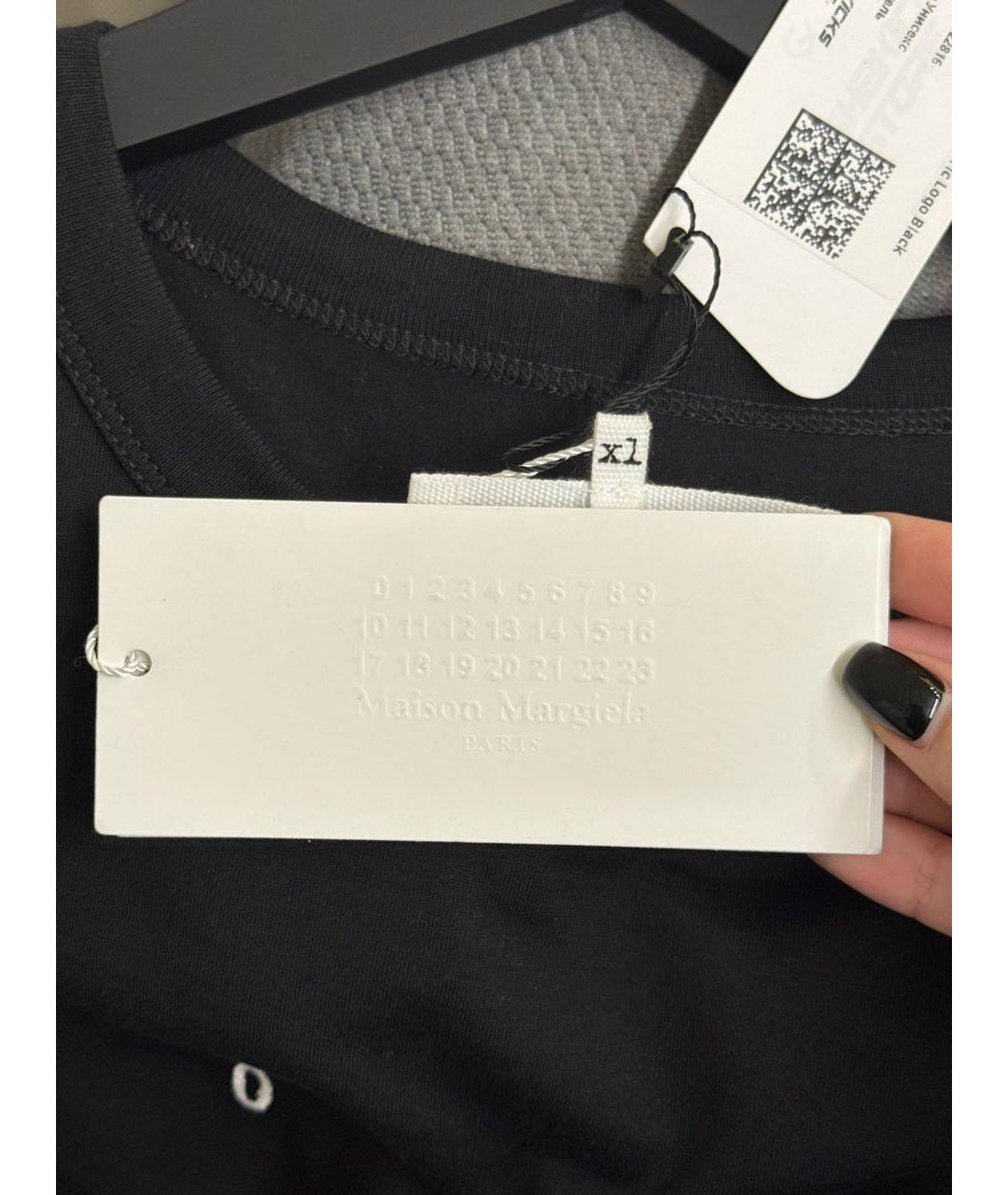 MAISON MARGIELA Черная хлопковая футболка, фото 6