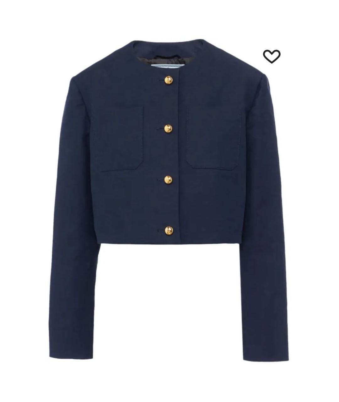 PRADA Темно-синий шерстяной жакет/пиджак, фото 1
