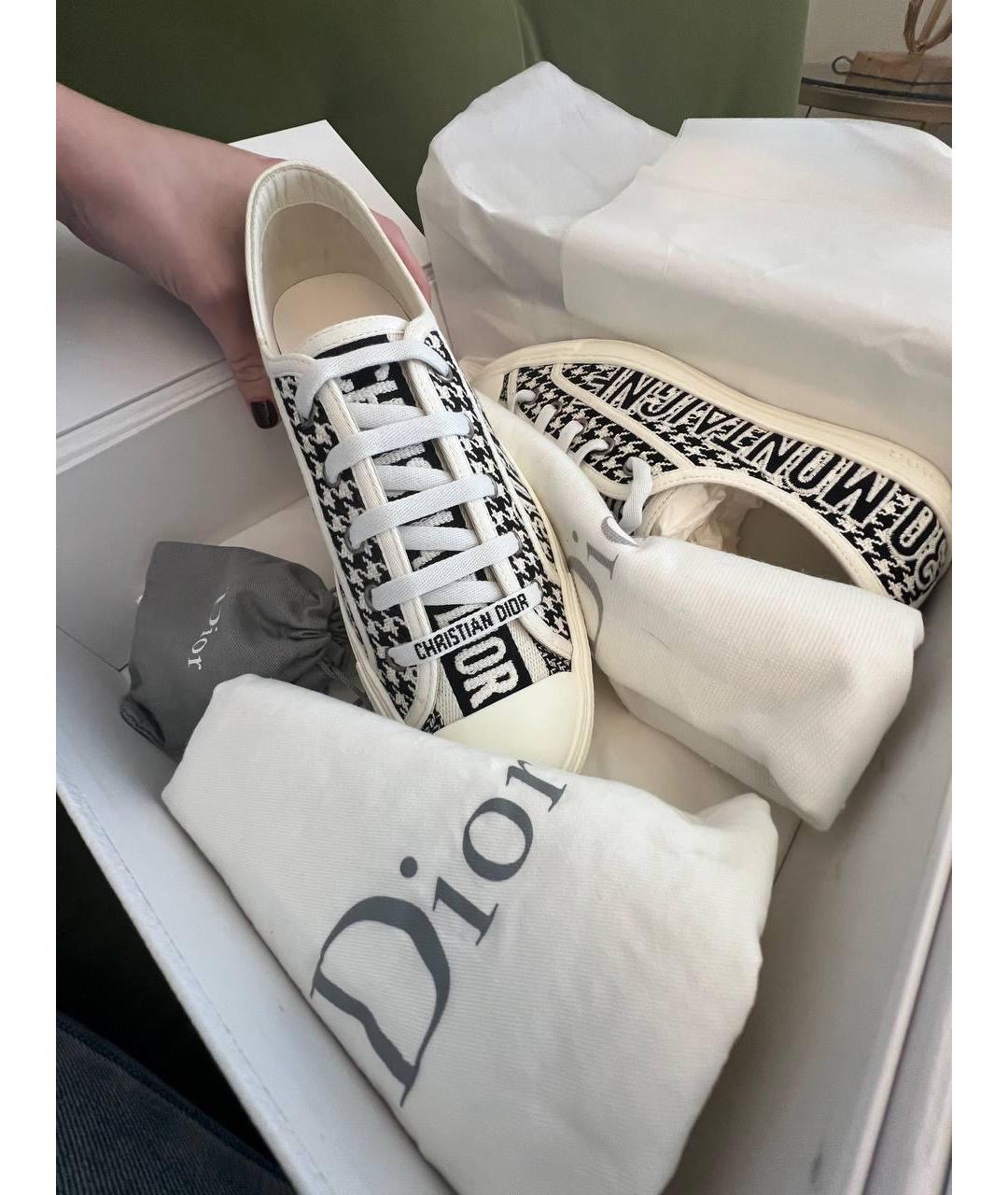 CHRISTIAN DIOR Белые текстильные кеды, фото 3