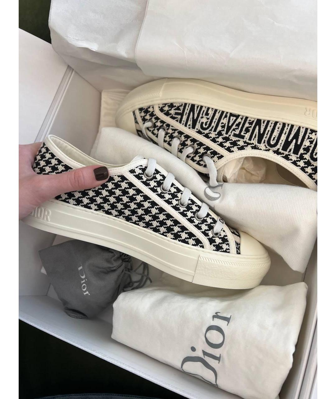 CHRISTIAN DIOR Белые текстильные кеды, фото 5