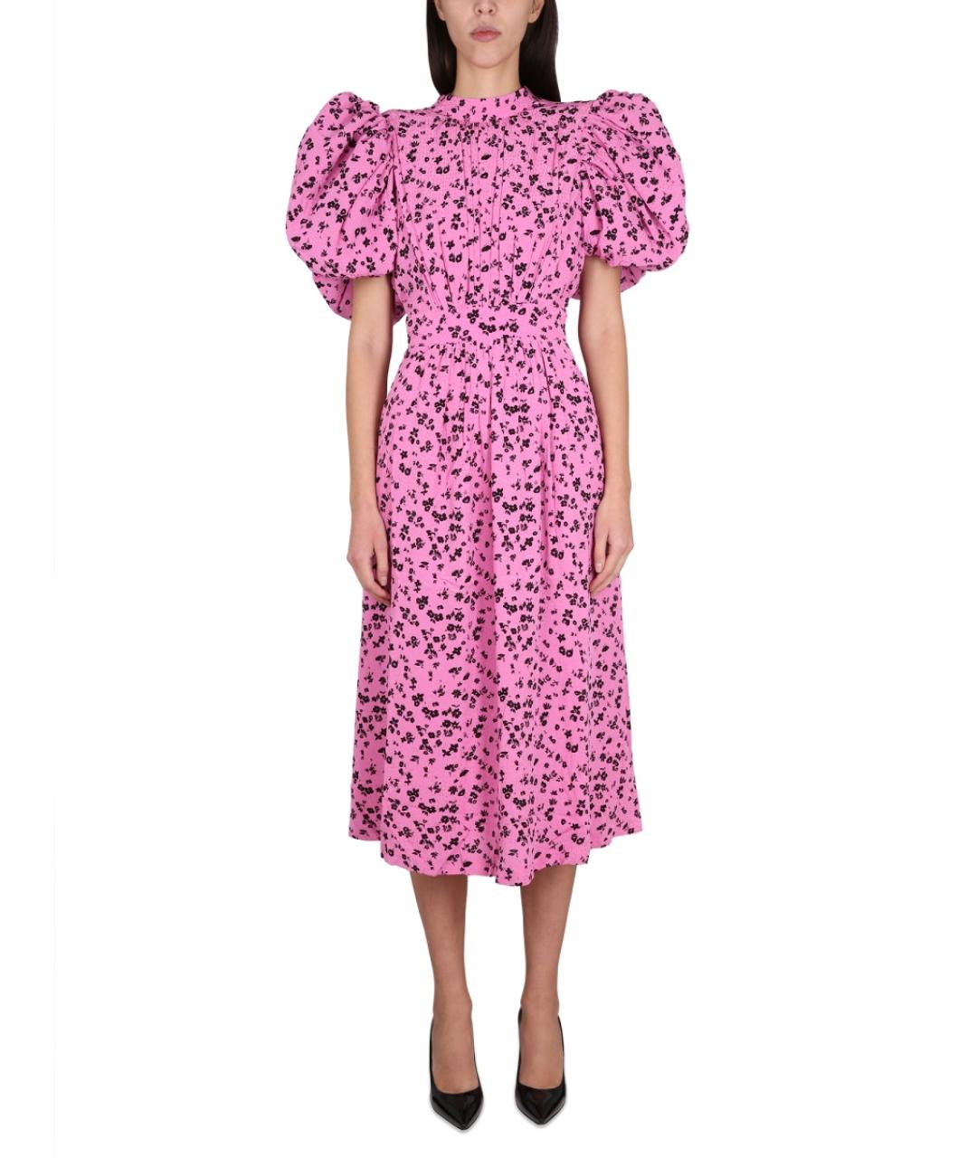 ROTATE Розовое полиэстеровое повседневное платье, фото 2