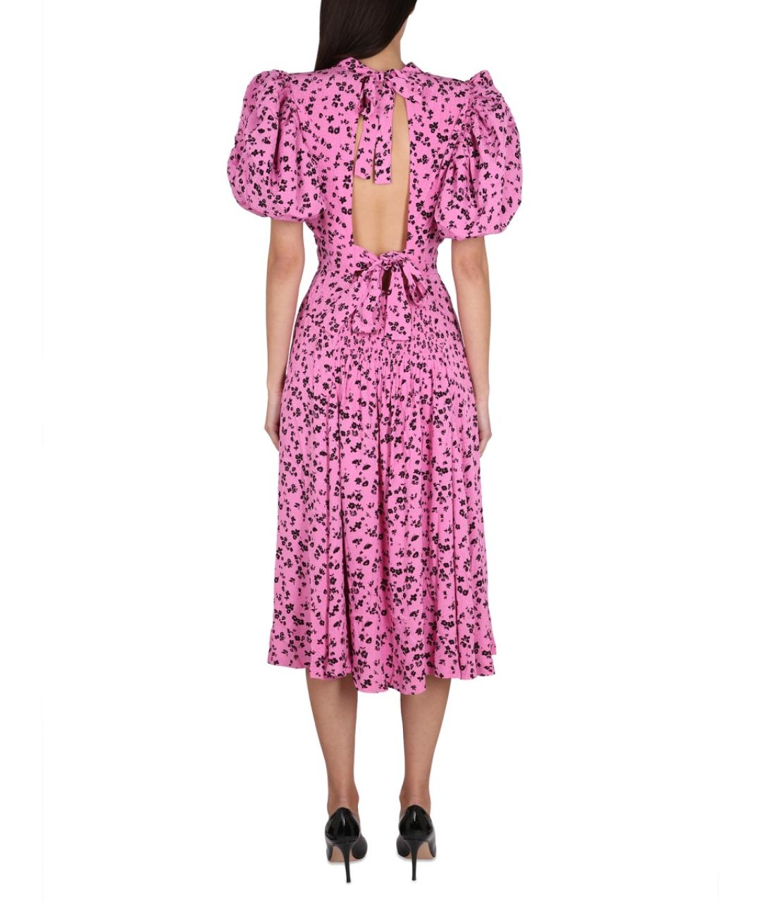 ROTATE Розовое полиэстеровое повседневное платье, фото 4