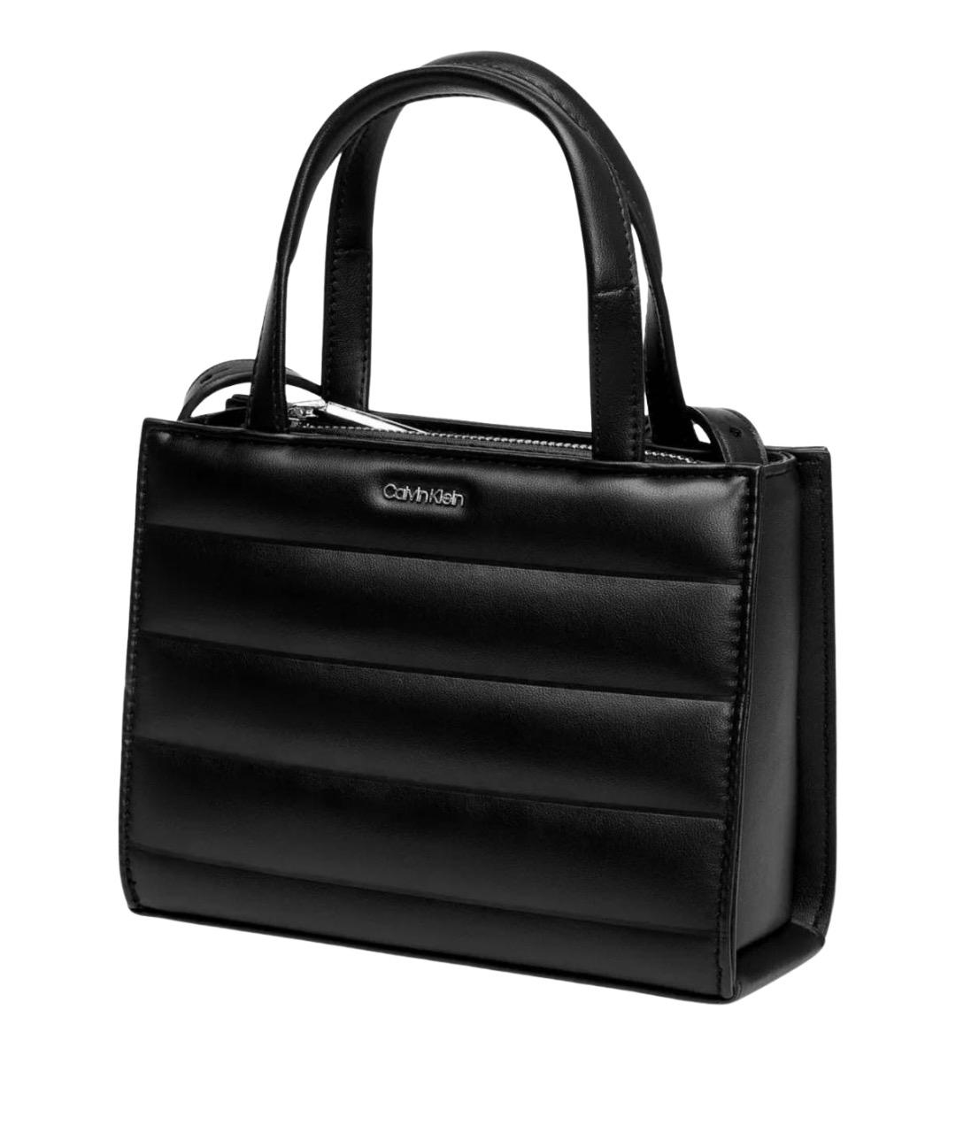 CALVIN KLEIN Черная сумка тоут из искусственной кожи, фото 1