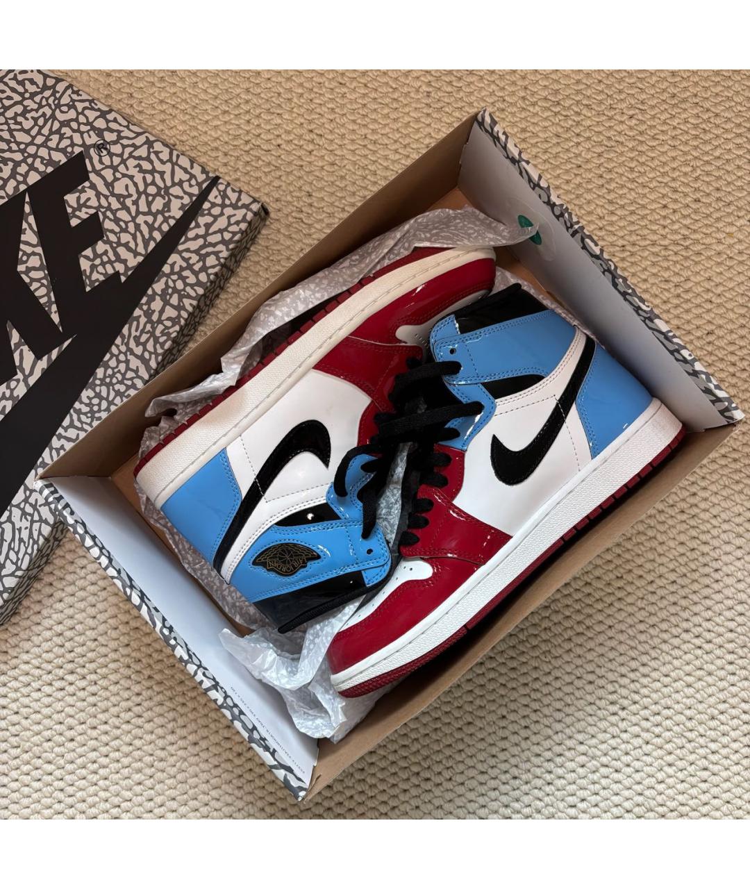 JORDAN Мульти кожаные высокие кроссовки / кеды, фото 2