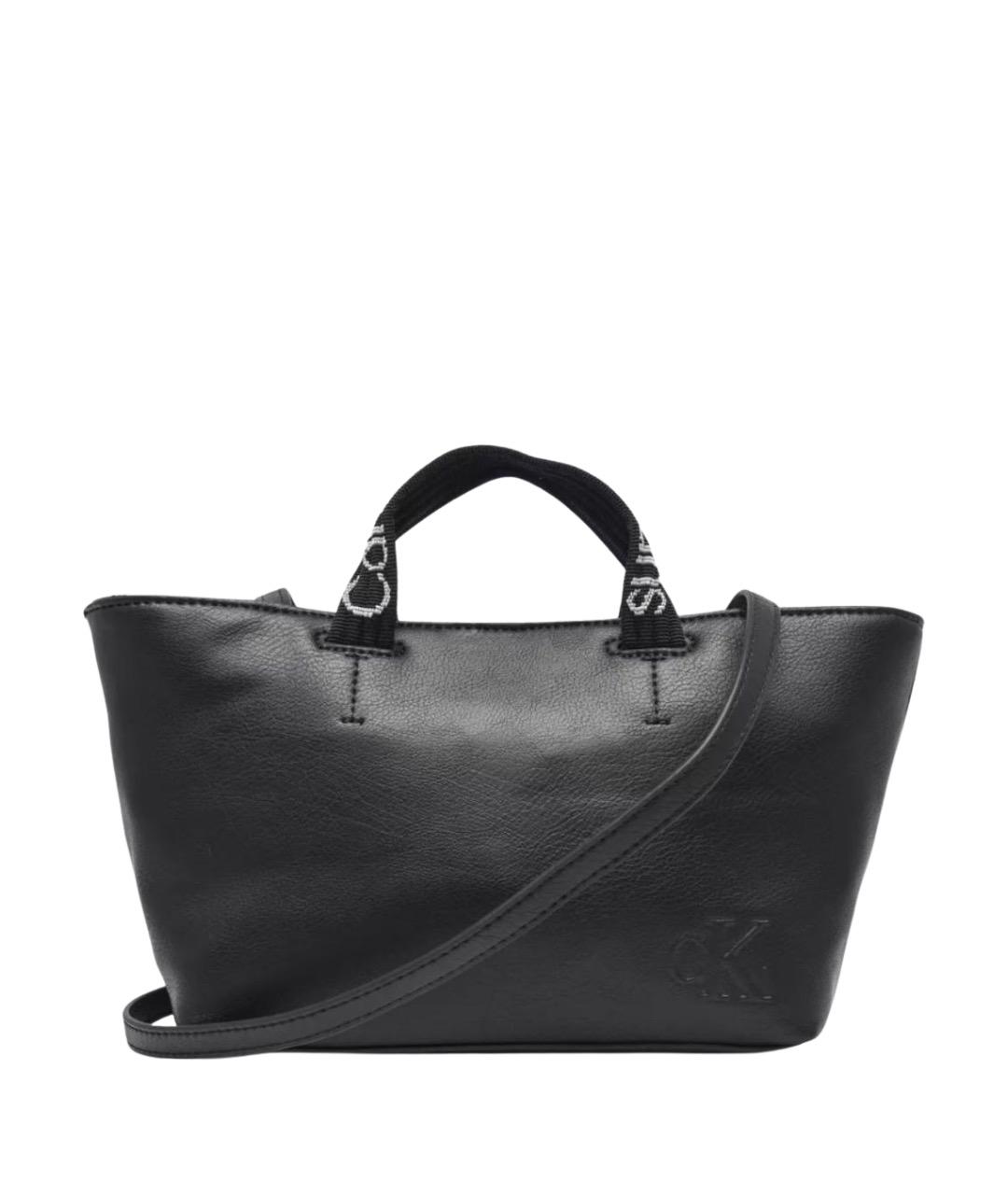 CALVIN KLEIN Черная сумка тоут из искусственной кожи, фото 1