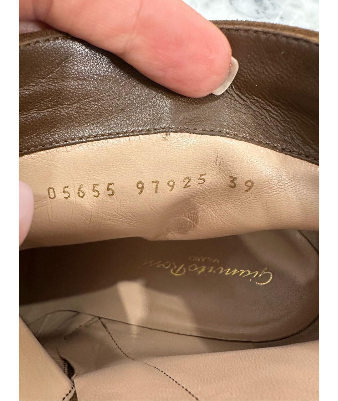 GIANVITO ROSSI Коричневые замшевые ботильоны, фото 6