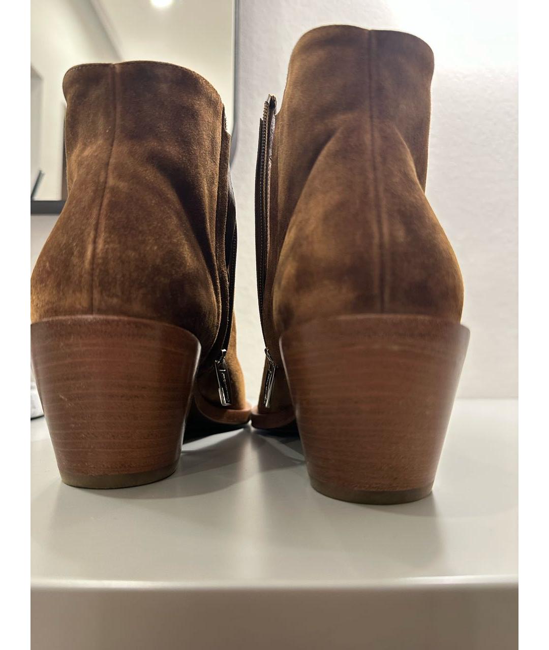 GIANVITO ROSSI Коричневые замшевые ботильоны, фото 3