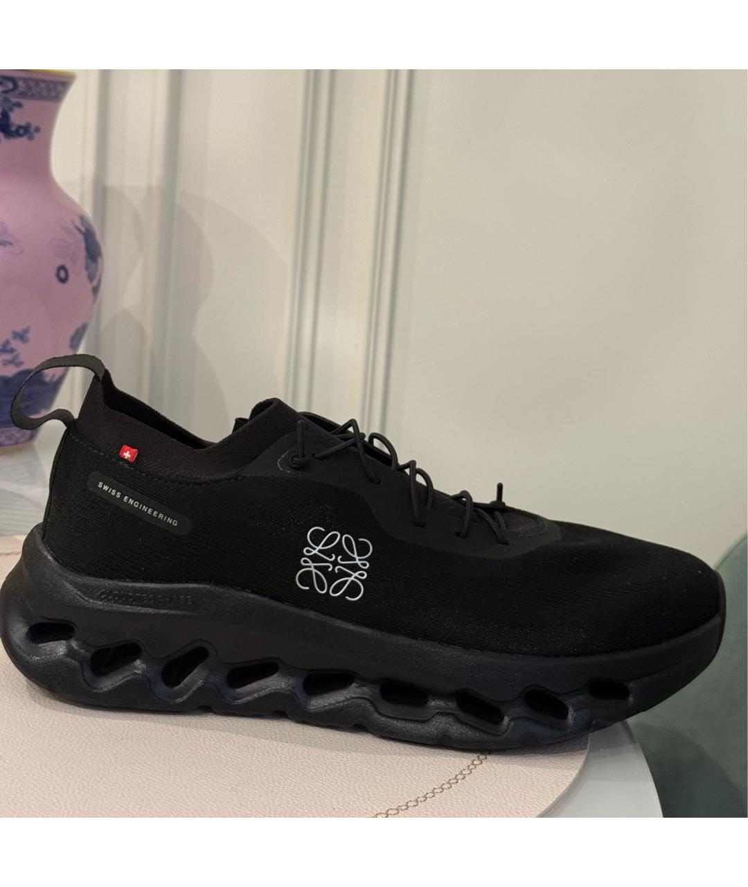 LOEWE Черные текстильные низкие кроссовки / кеды, фото 8