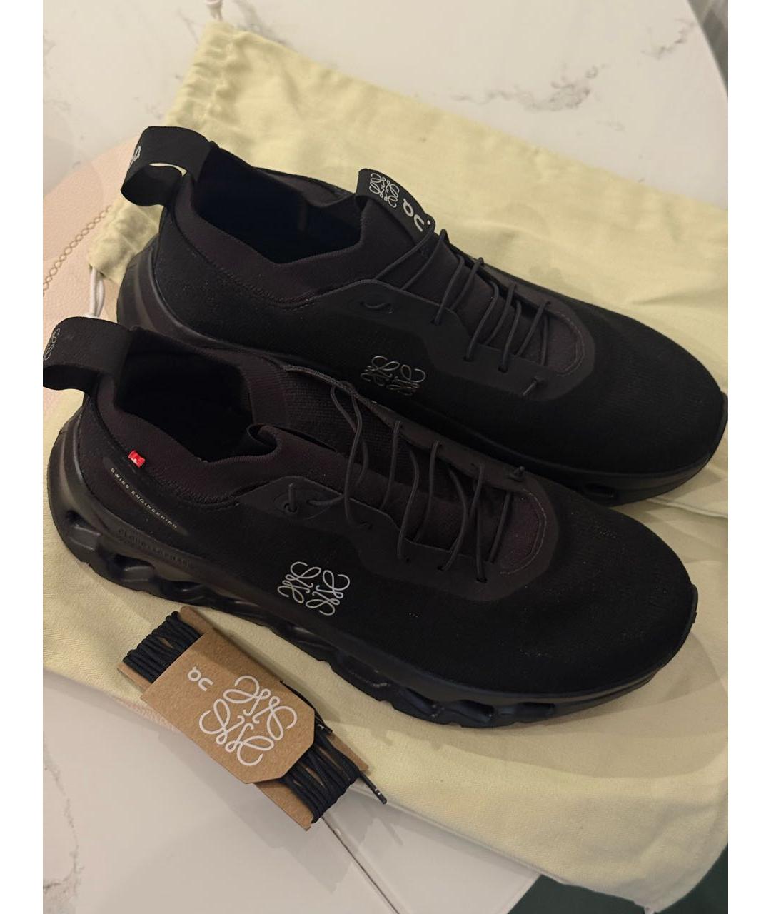 LOEWE Черные текстильные низкие кроссовки / кеды, фото 5