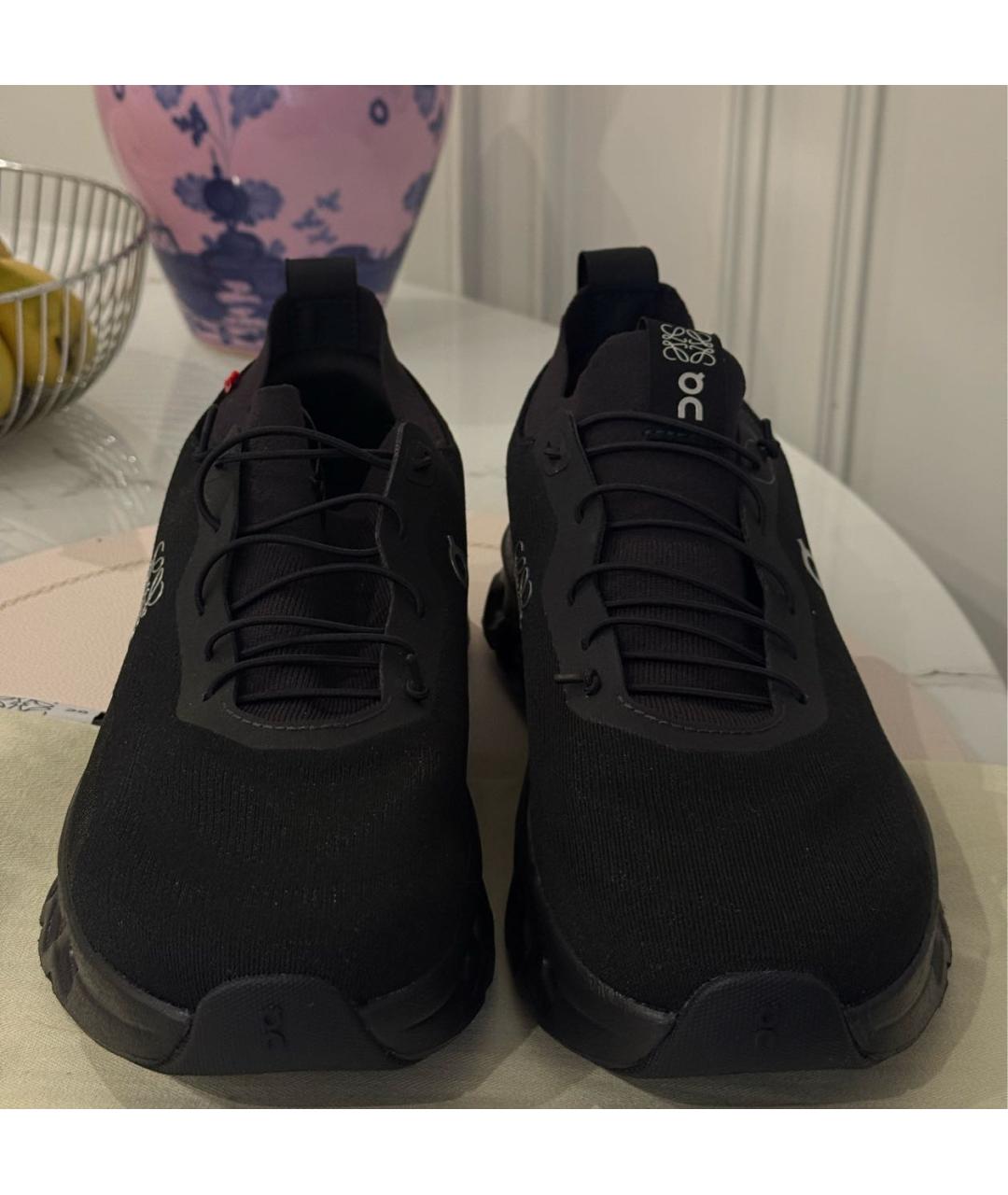 LOEWE Черные текстильные низкие кроссовки / кеды, фото 2