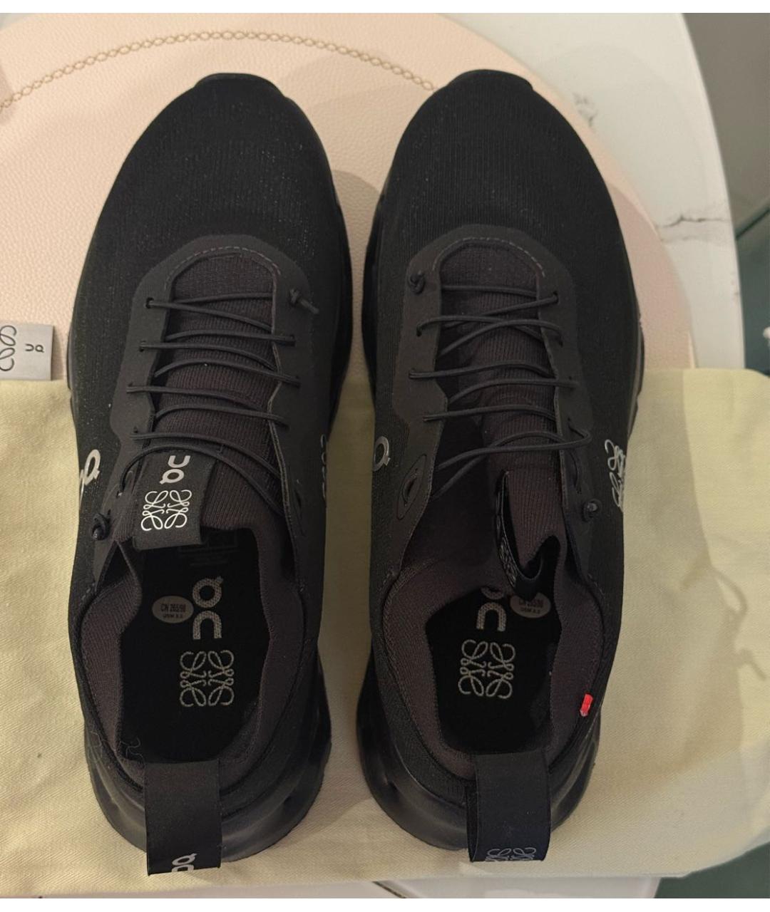 LOEWE Черные текстильные низкие кроссовки / кеды, фото 3