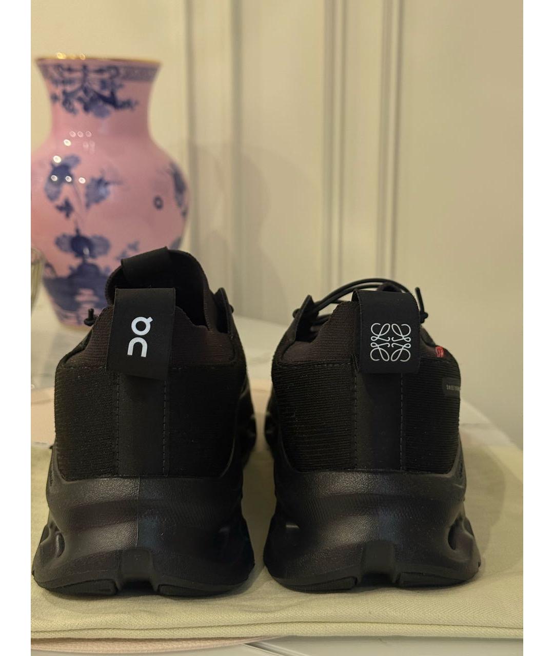 LOEWE Черные текстильные низкие кроссовки / кеды, фото 4