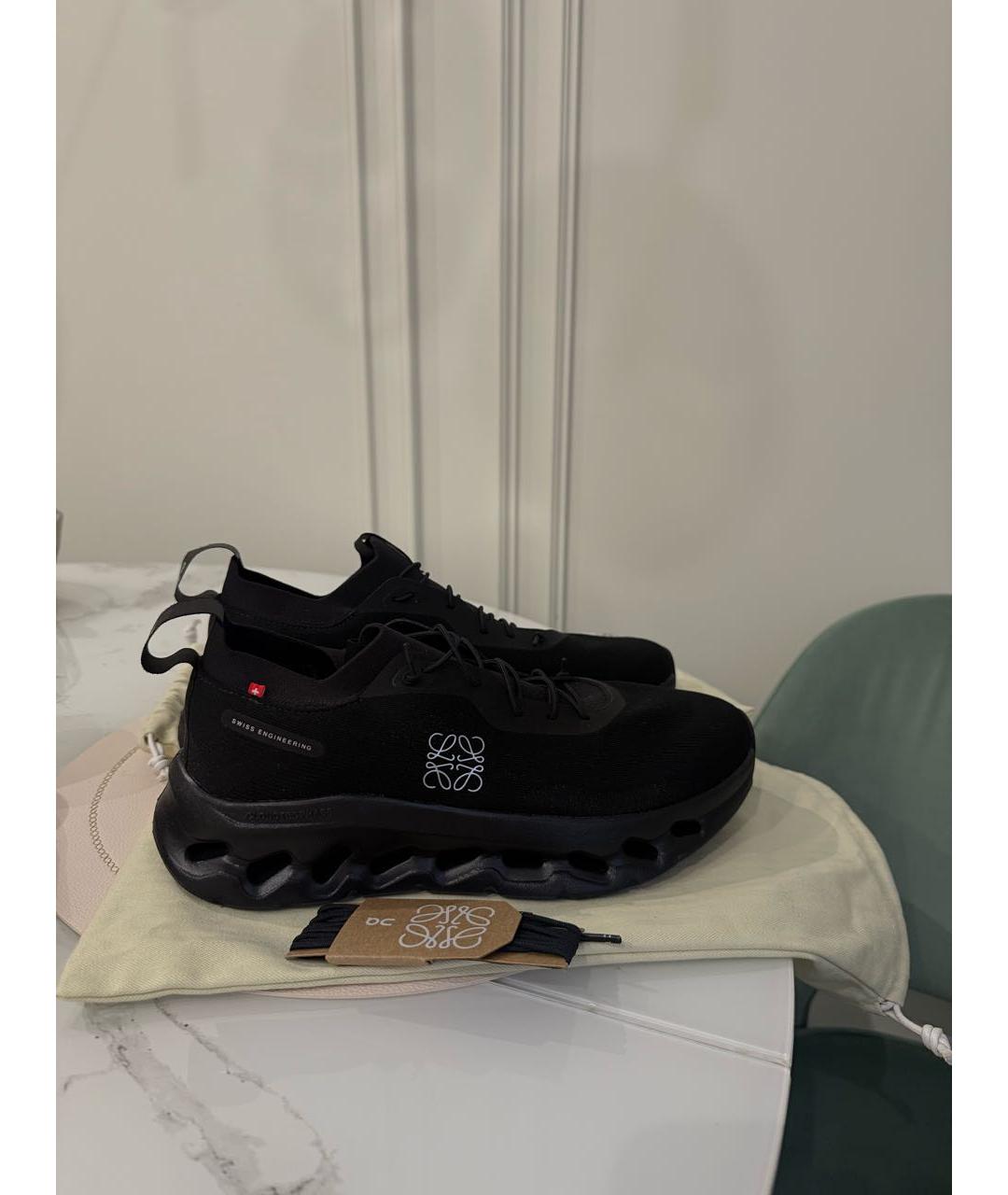 LOEWE Черные текстильные низкие кроссовки / кеды, фото 7