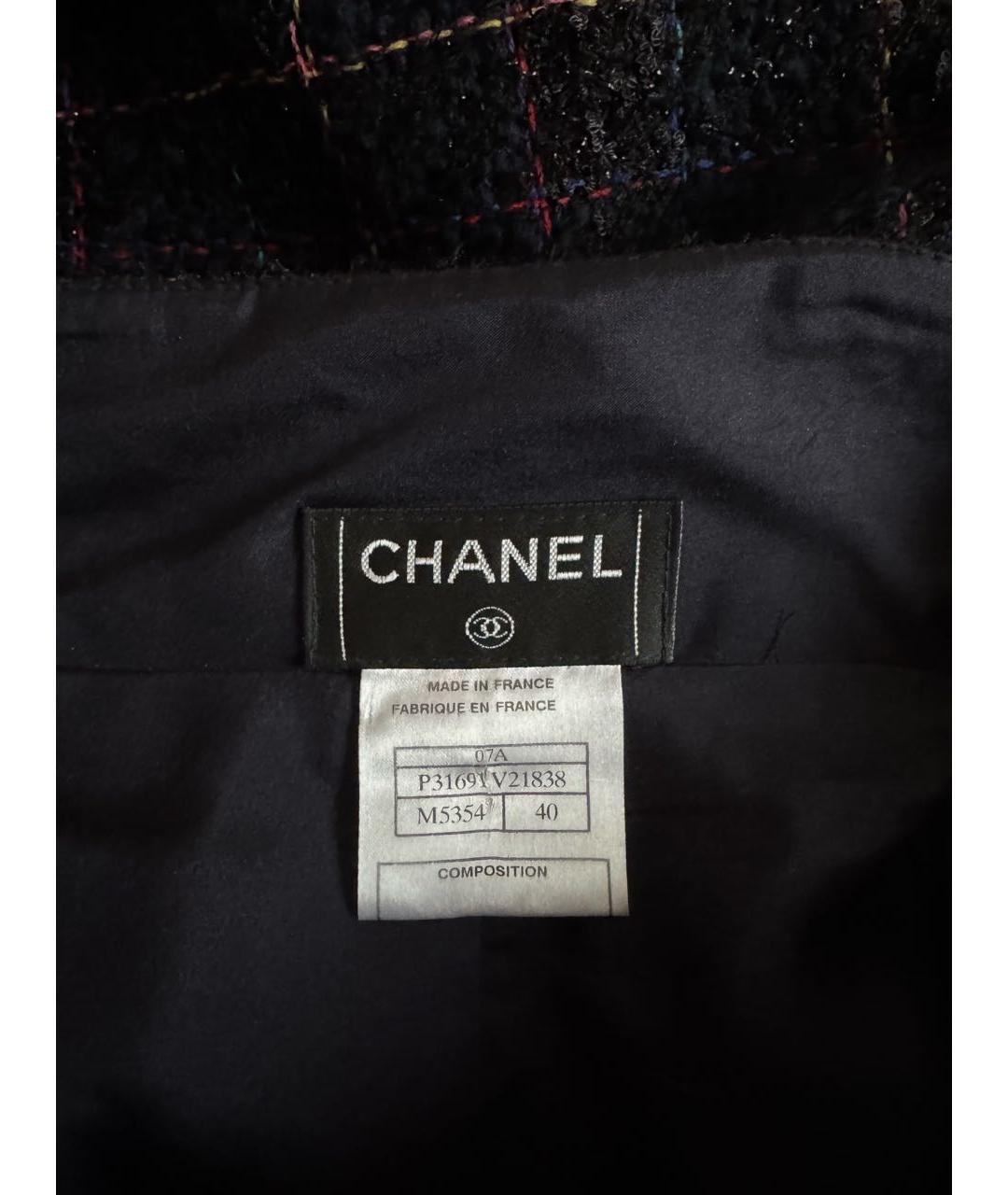 CHANEL Мульти шерстяная юбка миди, фото 4