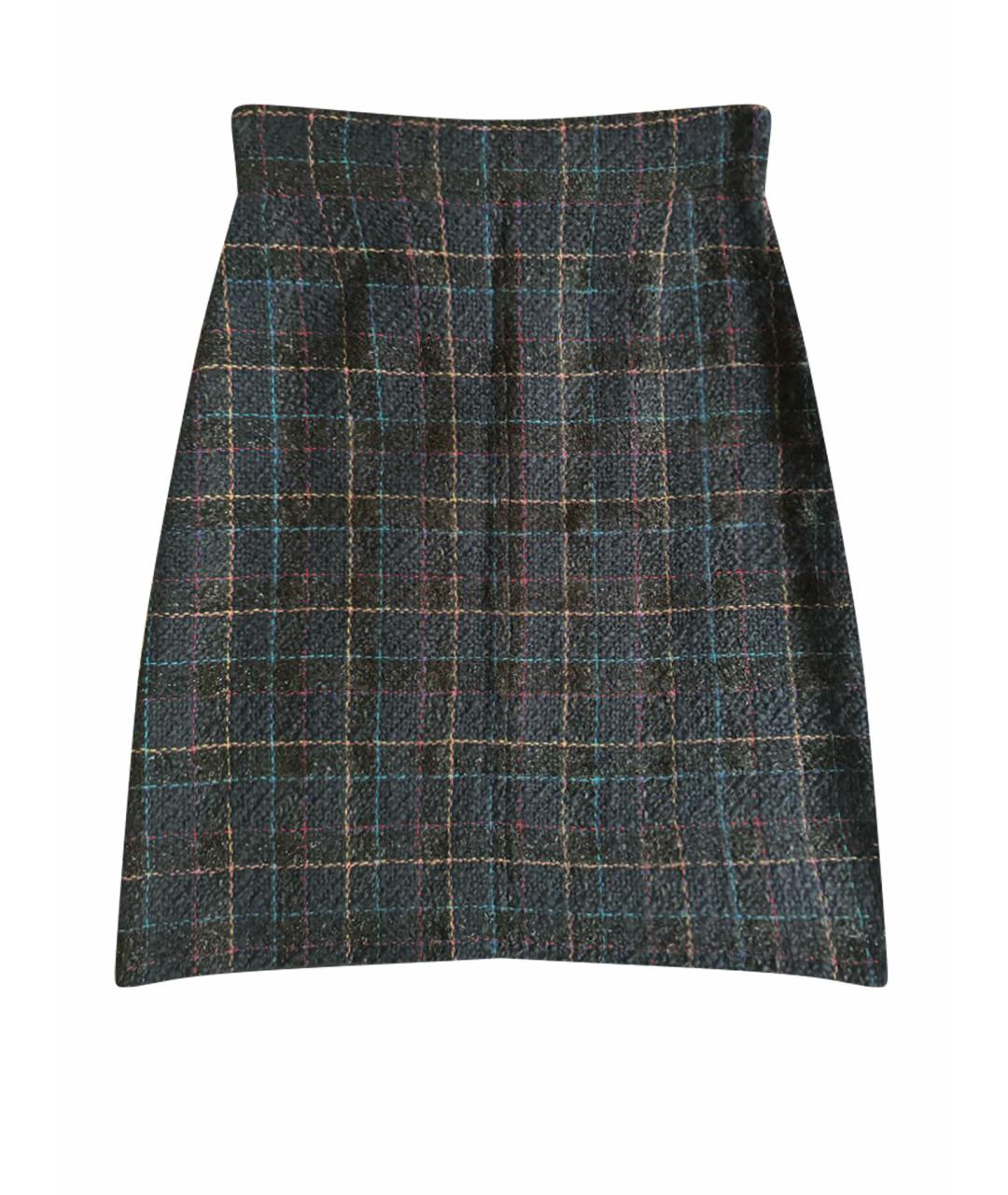 CHANEL Мульти шерстяная юбка миди, фото 1