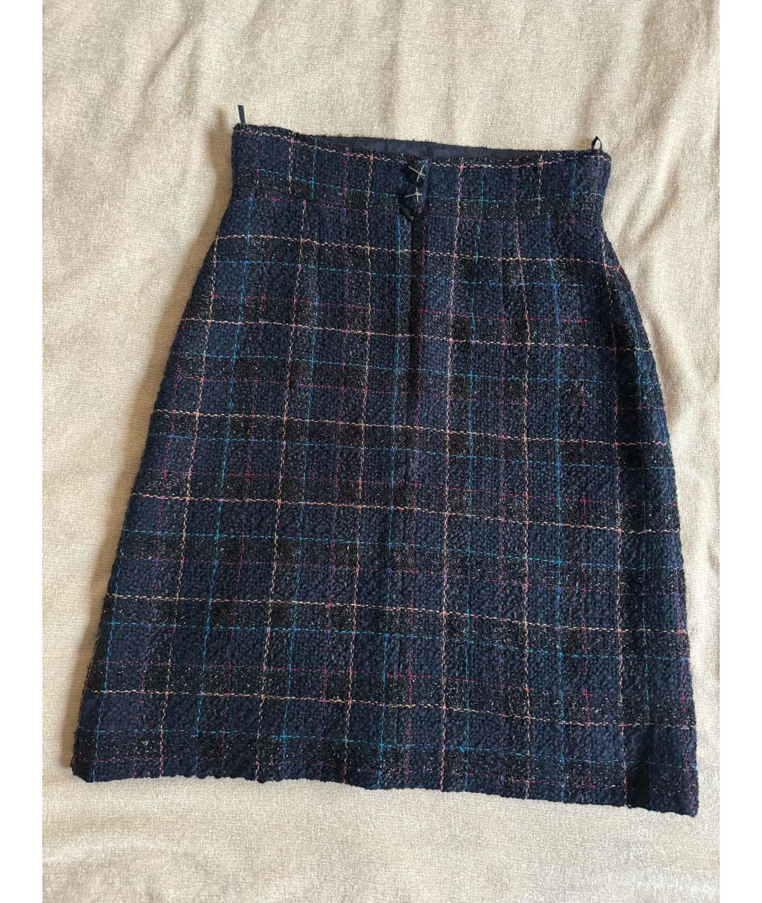 CHANEL Мульти шерстяная юбка миди, фото 2