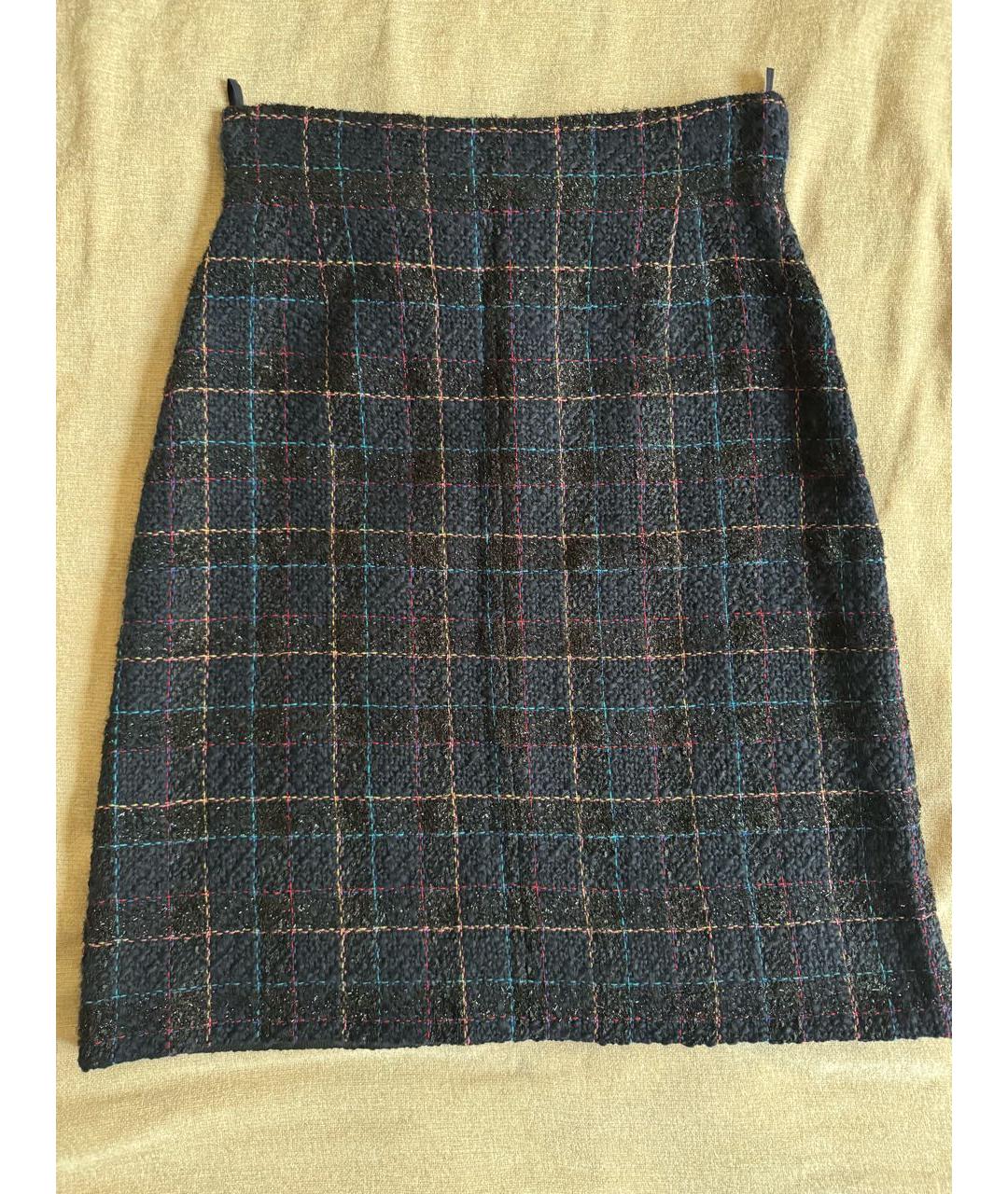 CHANEL Мульти шерстяная юбка миди, фото 9