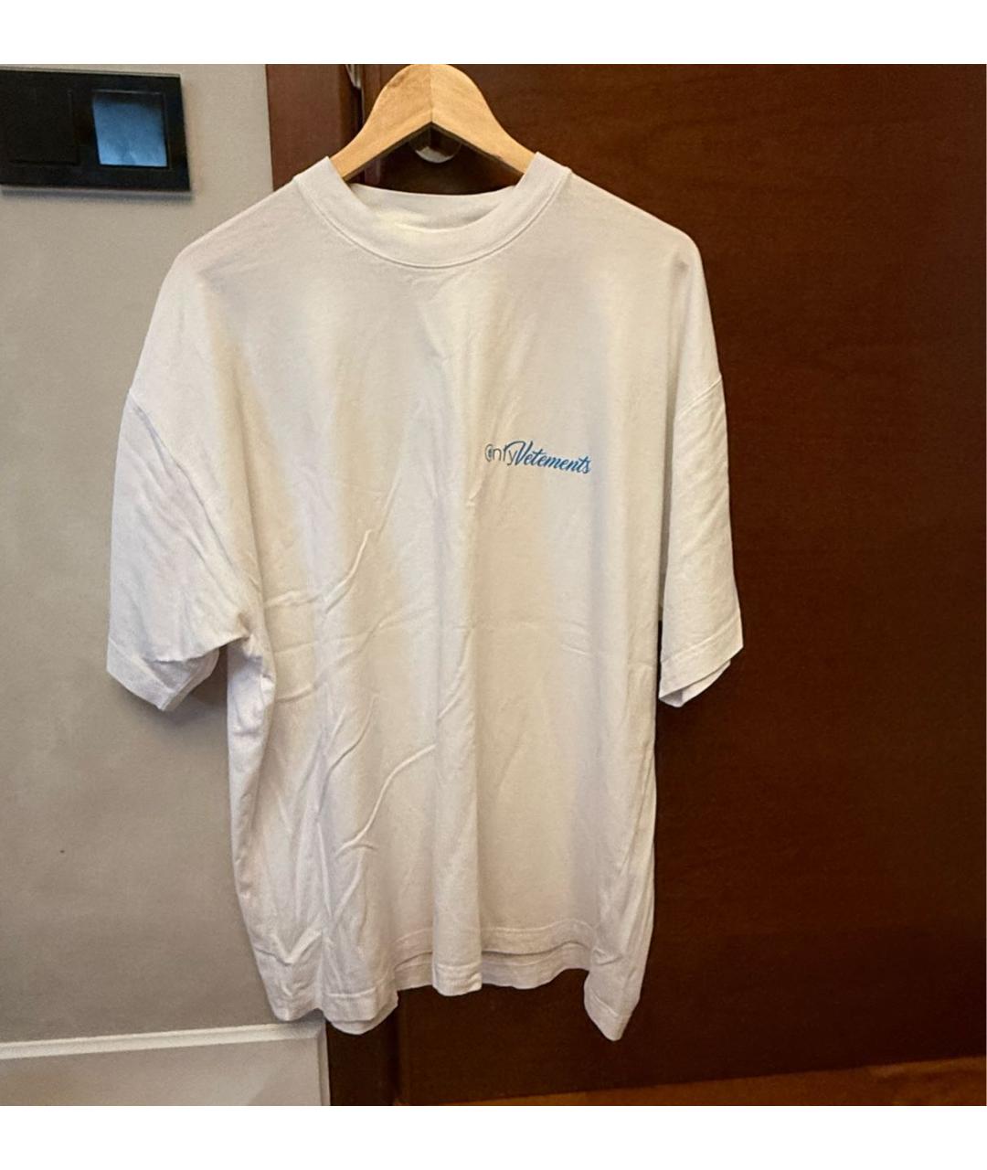 VETEMENTS Белая хлопковая футболка, фото 2