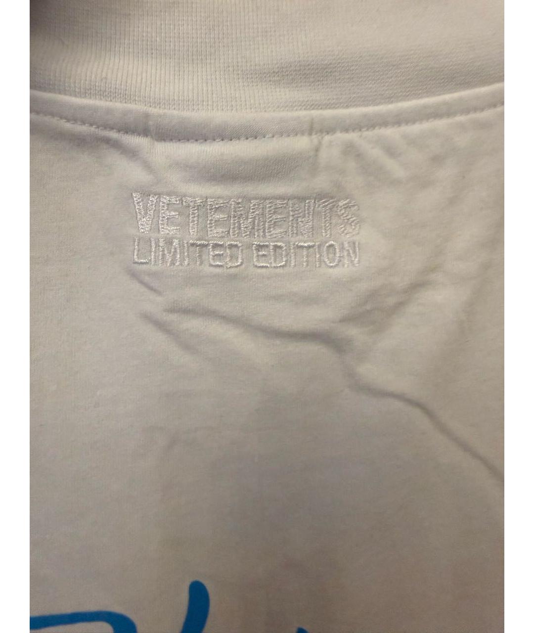 VETEMENTS Белая хлопковая футболка, фото 4
