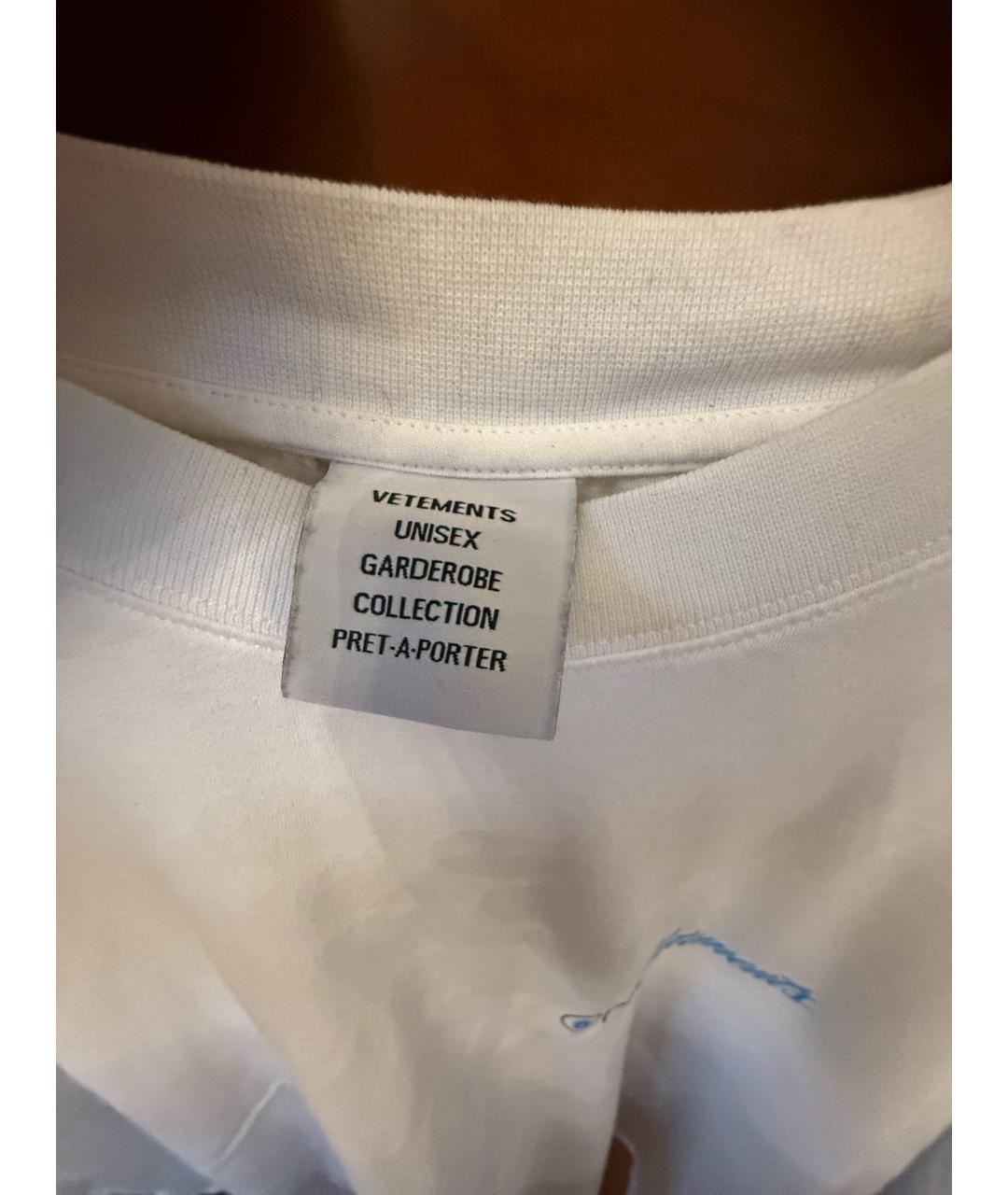 VETEMENTS Белая хлопковая футболка, фото 3
