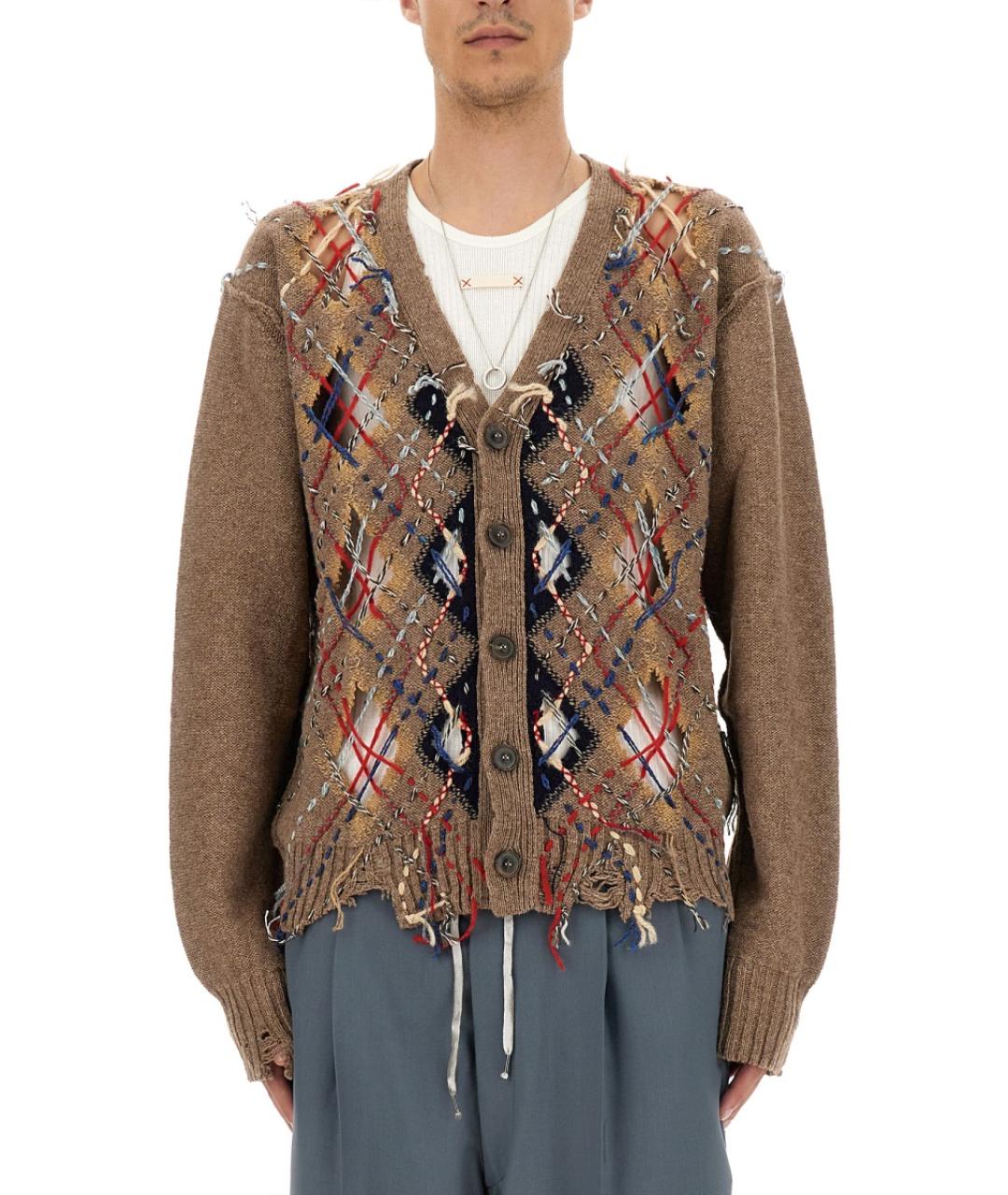 MAISON MARGIELA Коричневый шерстяной джемпер / свитер, фото 2