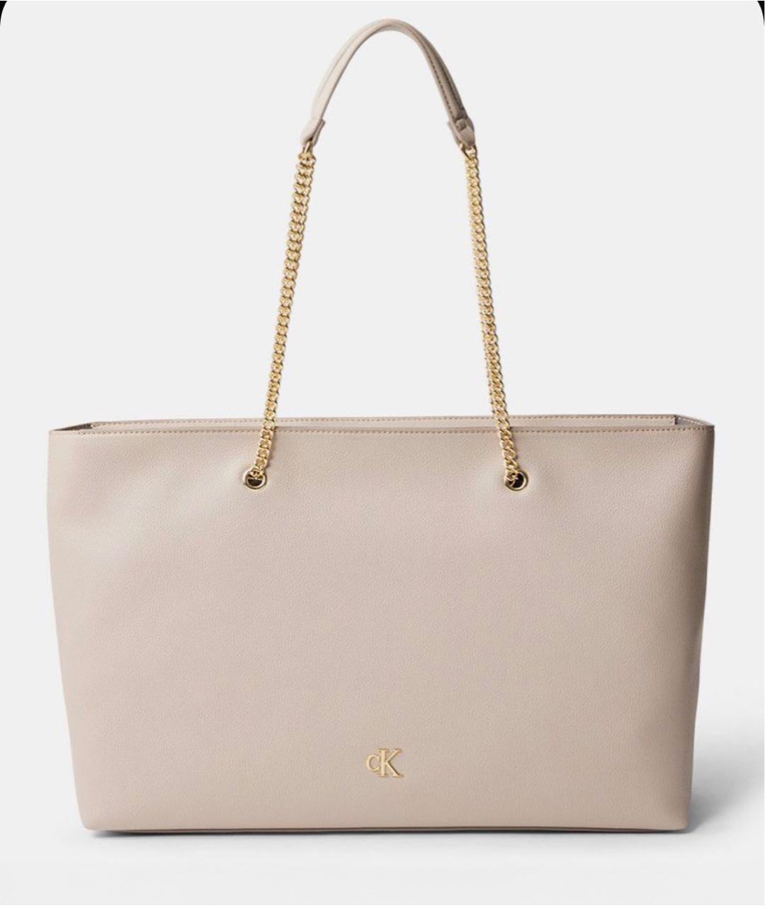 CALVIN KLEIN Бежевая сумка тоут из искусственной кожи, фото 3