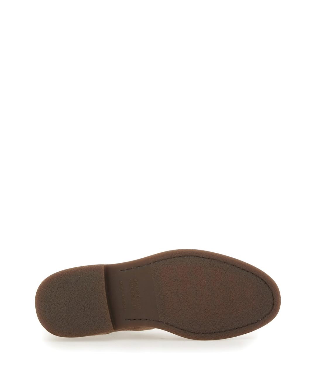 BRUNELLO CUCINELLI Бежевые замшевые высокие ботинки, фото 5