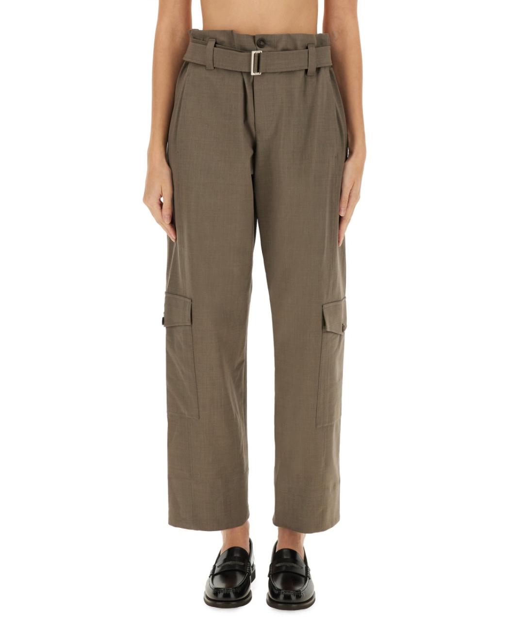 BRUNELLO CUCINELLI Коричневые шерстяные прямые брюки, фото 2