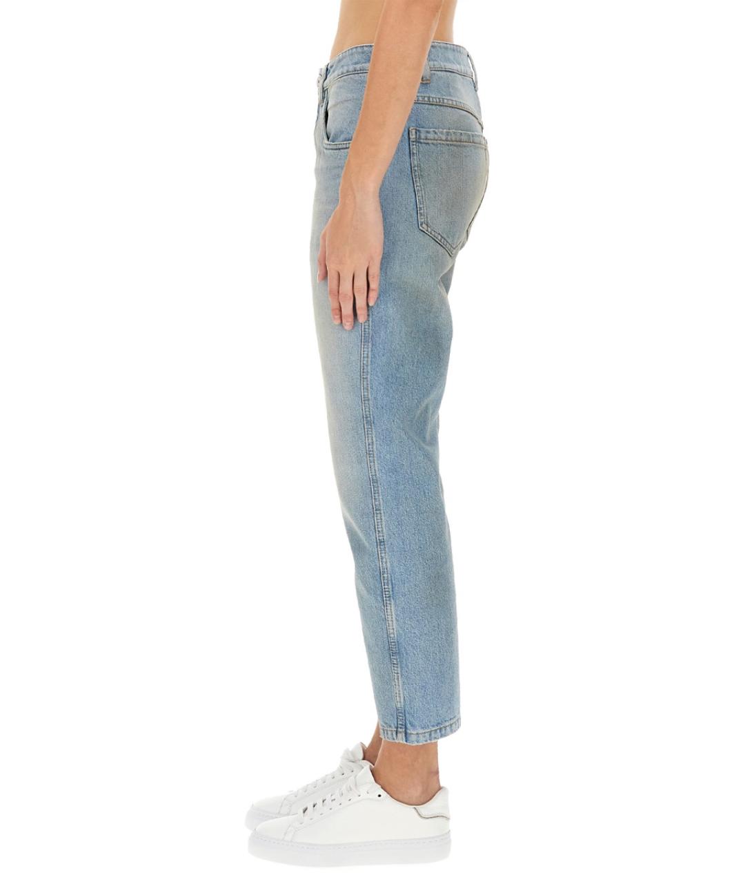 BRUNELLO CUCINELLI Синие хлопковые прямые джинсы, фото 4