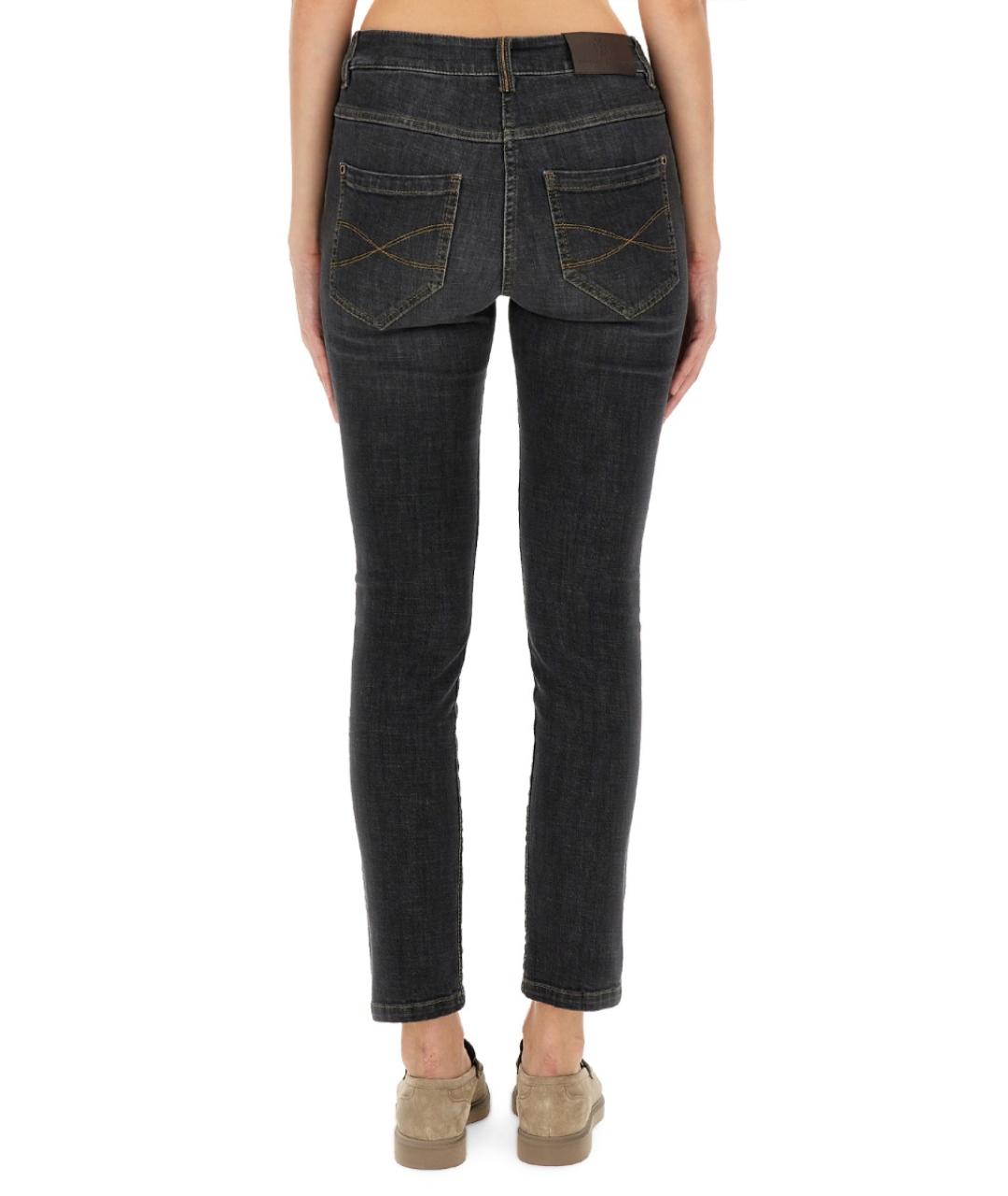 BRUNELLO CUCINELLI Черные хлопко-эластановые джинсы слим, фото 4