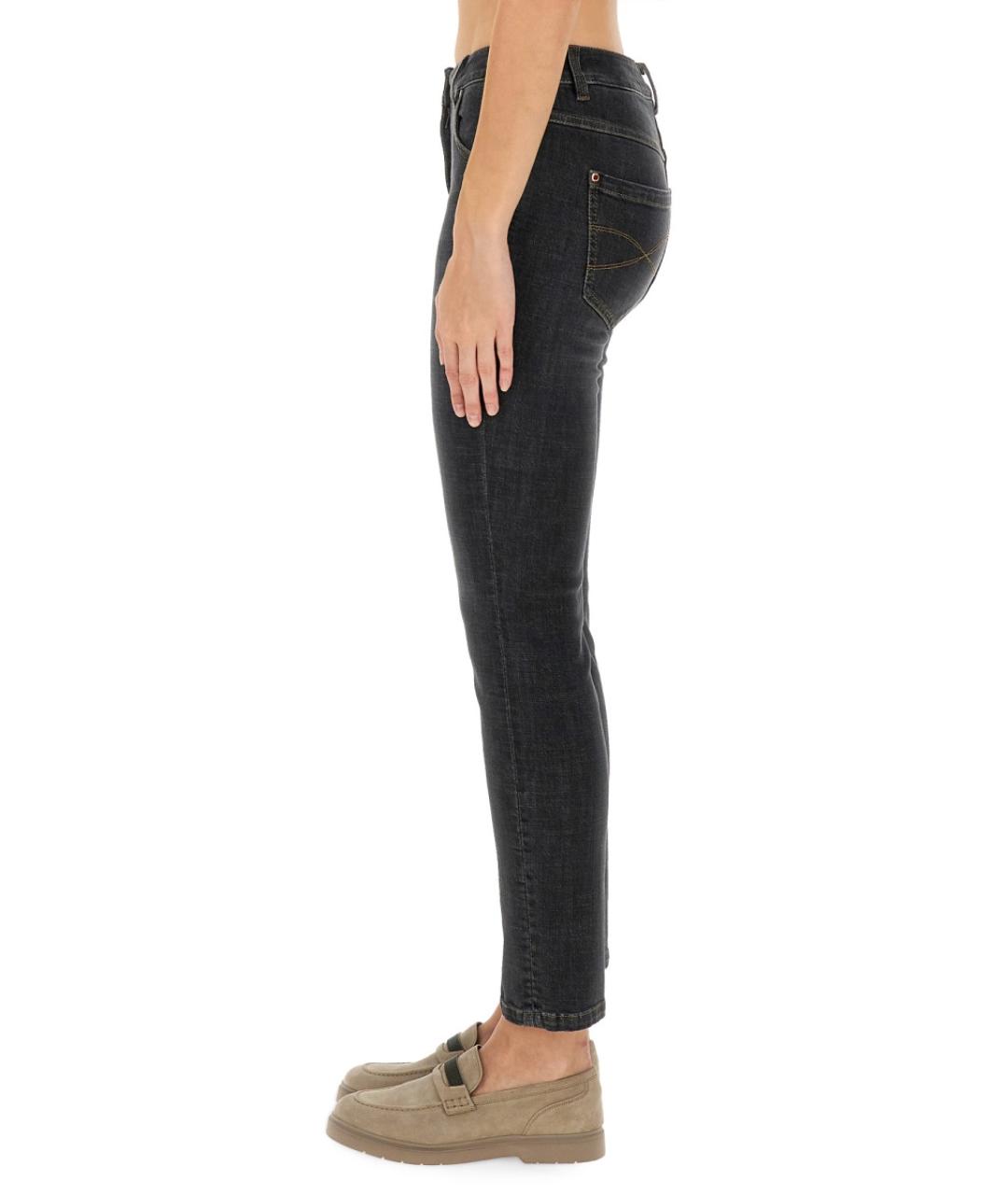 BRUNELLO CUCINELLI Черные хлопко-эластановые джинсы слим, фото 5