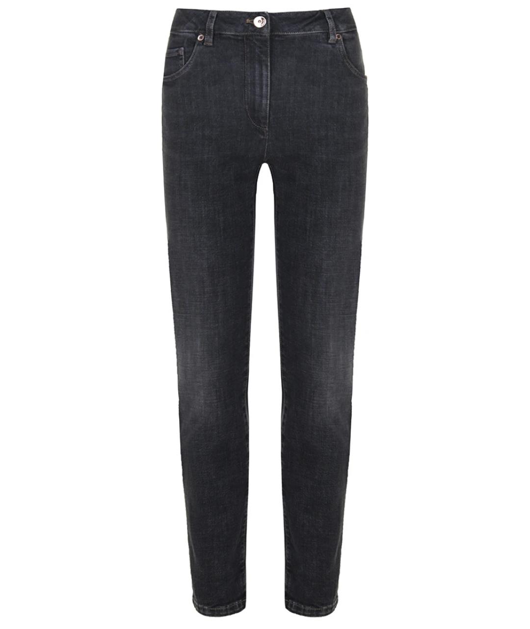 BRUNELLO CUCINELLI Черные хлопко-эластановые джинсы слим, фото 1