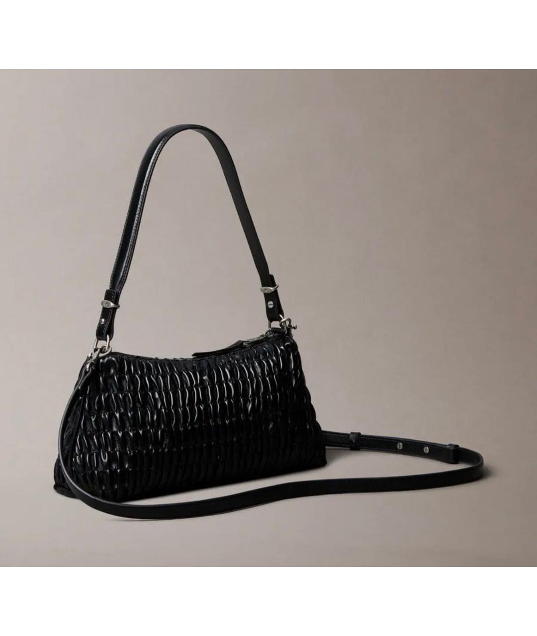 CALVIN KLEIN Черная сумка через плечо из искусственной кожи, фото 2