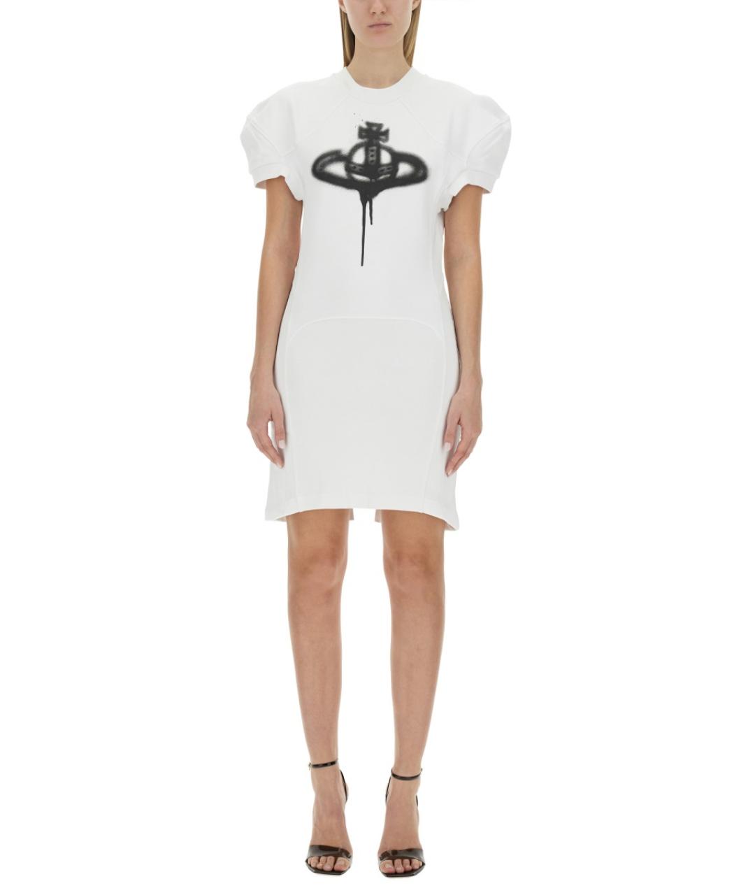 VIVIENNE WESTWOOD Белое хлопковое повседневное платье, фото 2