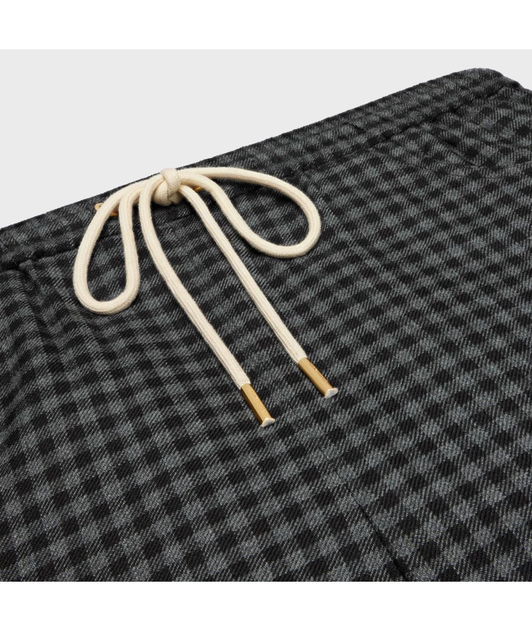 CELINE Серые шерстяные прямые брюки, фото 3